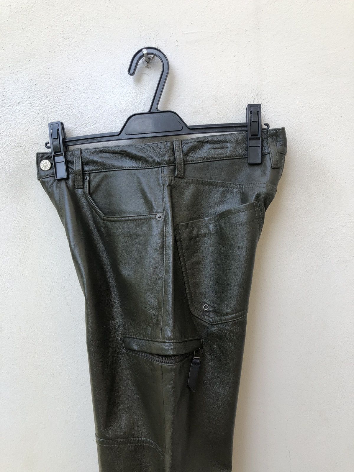 Leather PPFM Dark Green Leather Pant Size US 29 - 19 Thumbnail