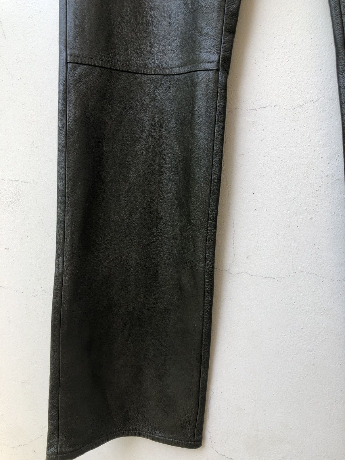 Leather PPFM Dark Green Leather Pant Size US 29 - 12 Thumbnail