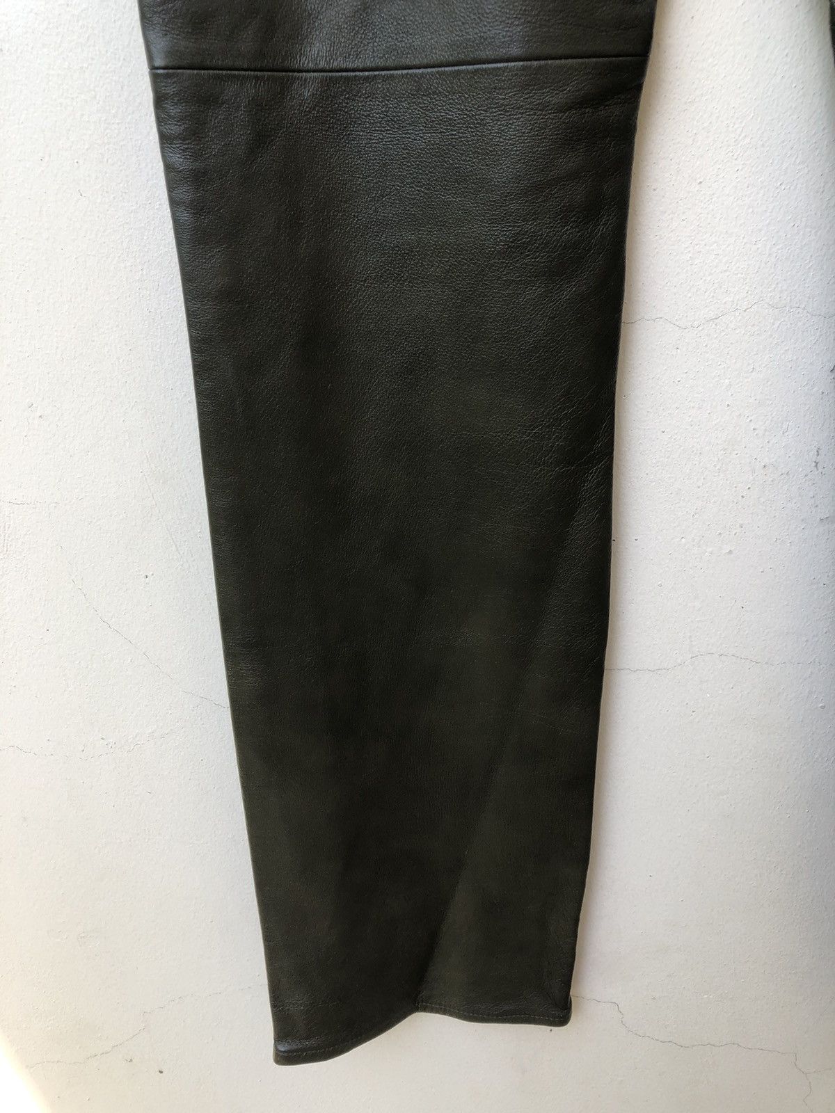 Leather PPFM Dark Green Leather Pant Size US 29 - 16 Thumbnail