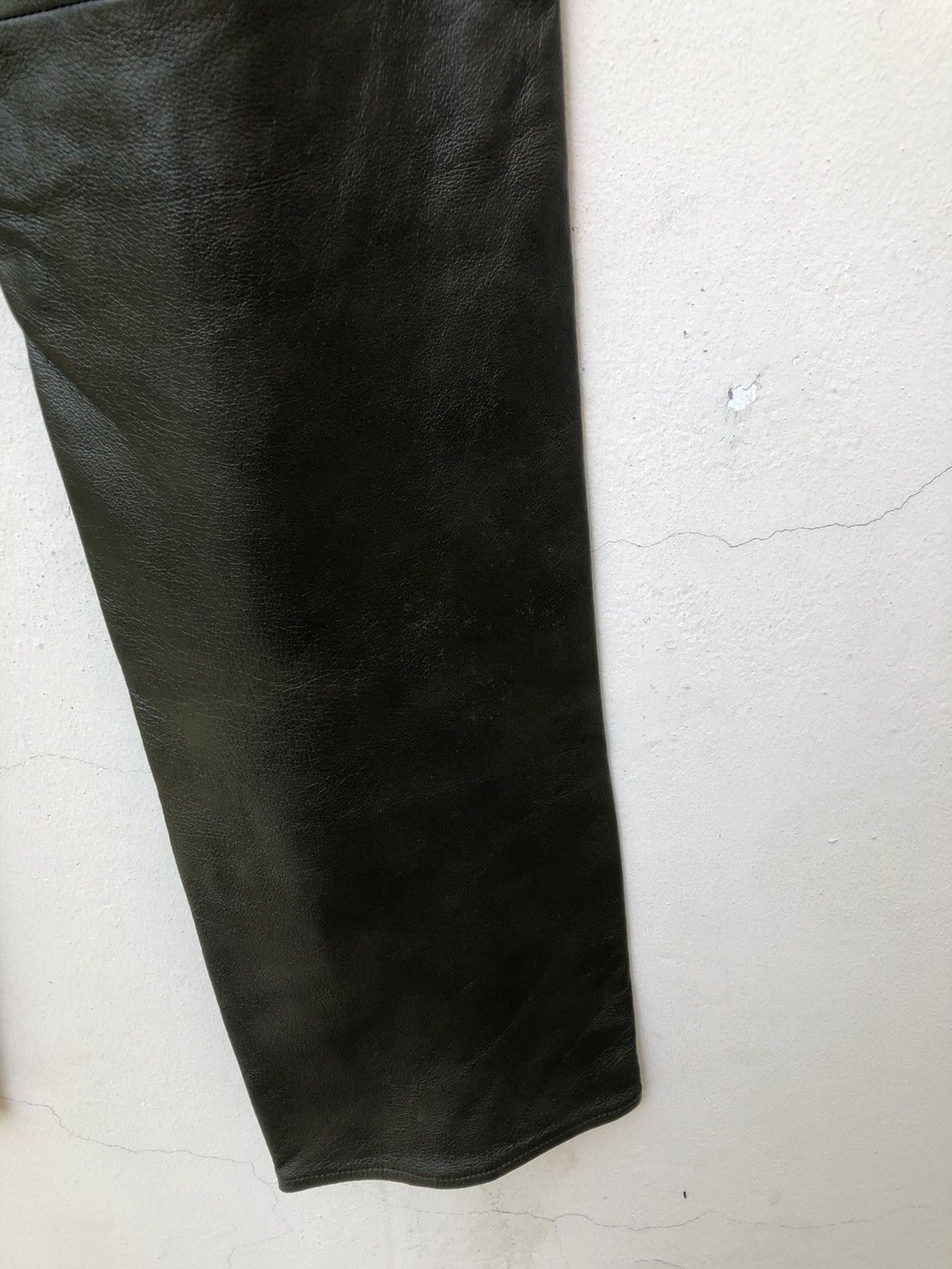 Leather PPFM Dark Green Leather Pant Size US 29 - 18 Thumbnail