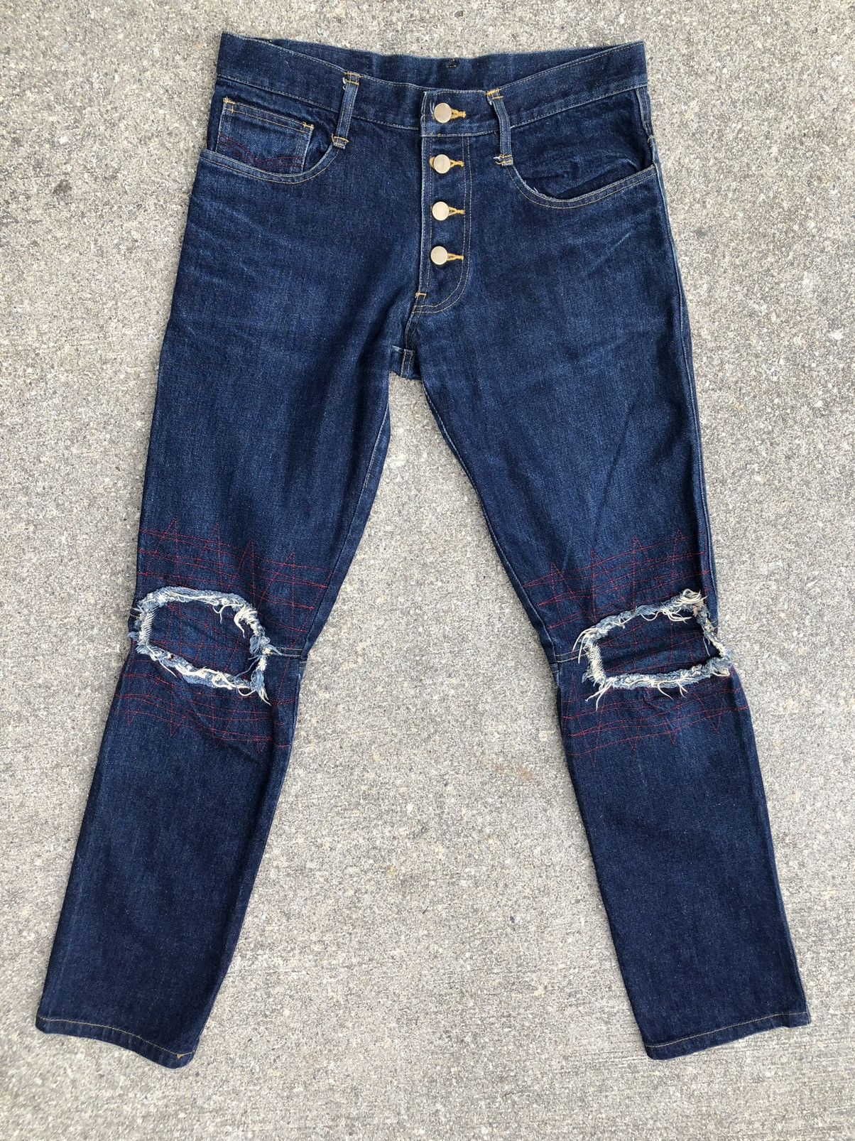 Nemeth Rips Zig Zag Knee Denim Jeans