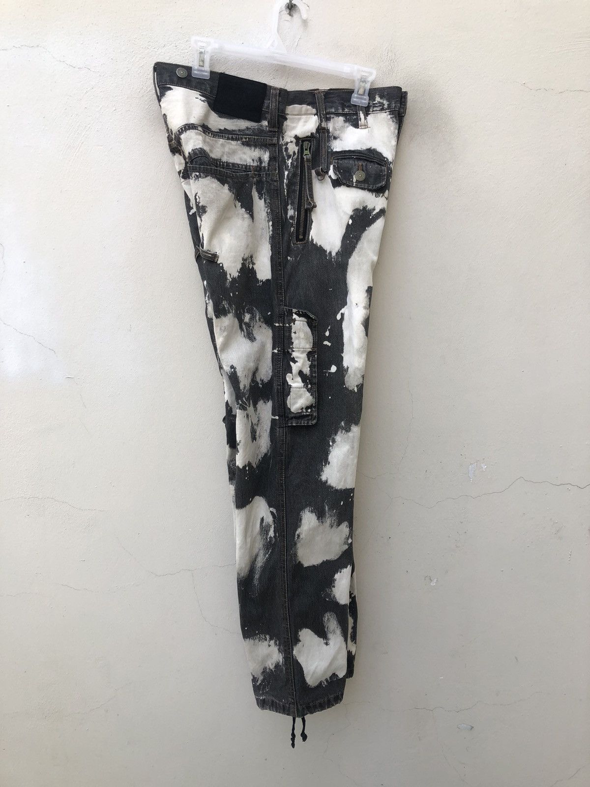 Vintage PPFM Drawstring Hem Multi Pocket Bleached Cargo Denim Pant Size US 32 / EU 48 - 23 Thumbnail