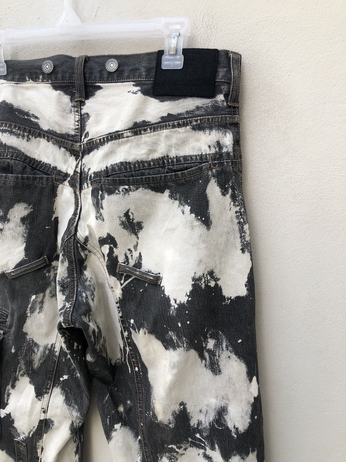 Vintage PPFM Drawstring Hem Multi Pocket Bleached Cargo Denim Pant Size US 32 / EU 48 - 17 Thumbnail