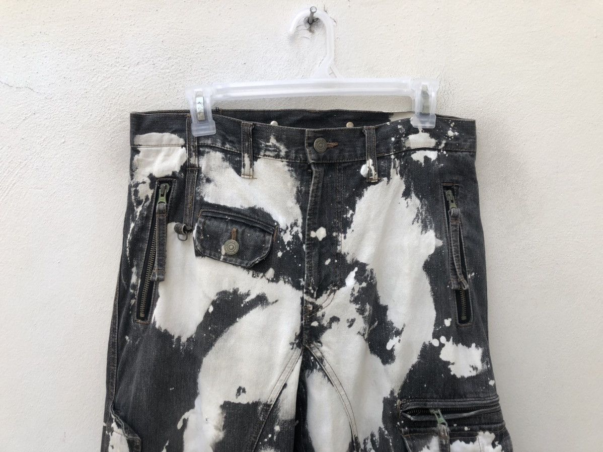 Vintage PPFM Drawstring Hem Multi Pocket Bleached Cargo Denim Pant Size US 32 / EU 48 - 2 Thumbnail
