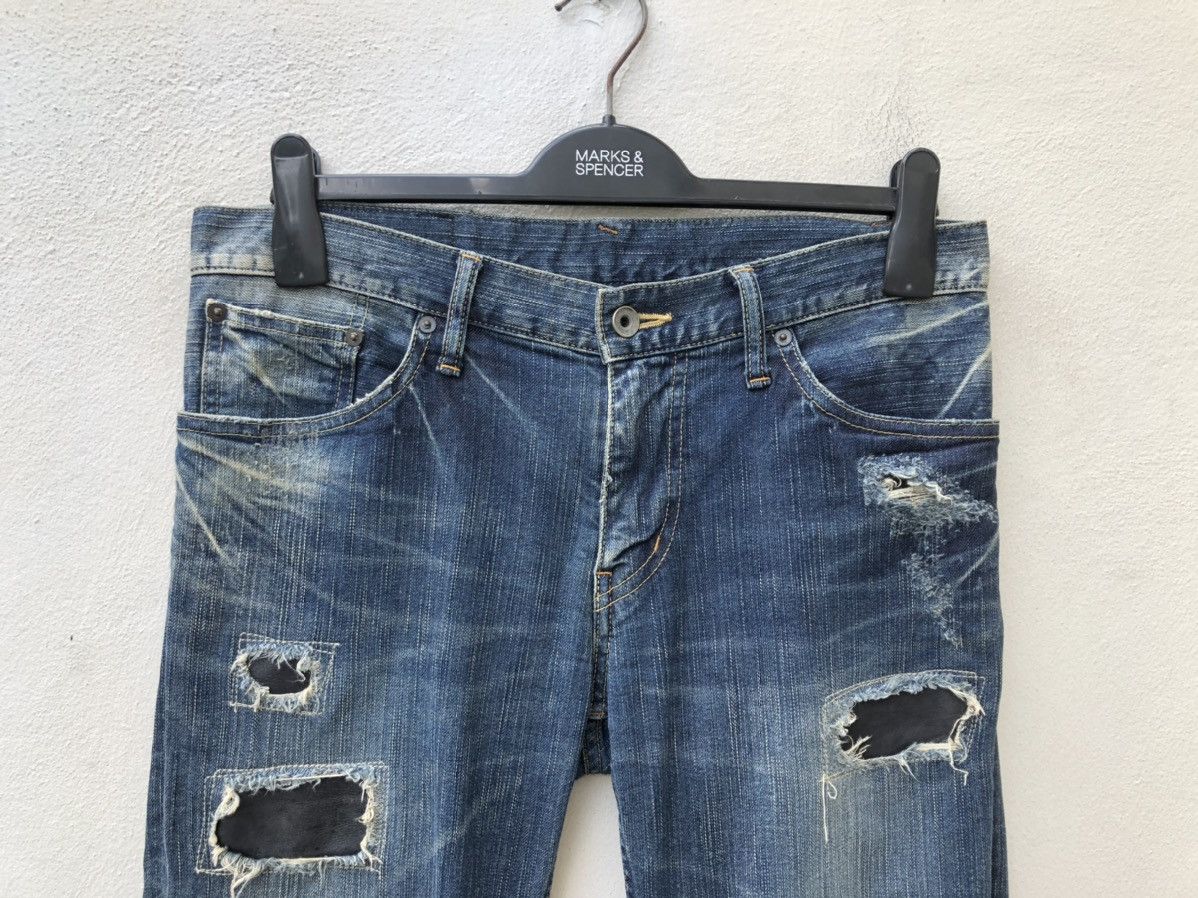Le Grande Bleu (L.G.B.) L.G.B. Wolf Honour Rips Patchwork Stretch Denim Jeans Size US 31 - 8 Thumbnail
