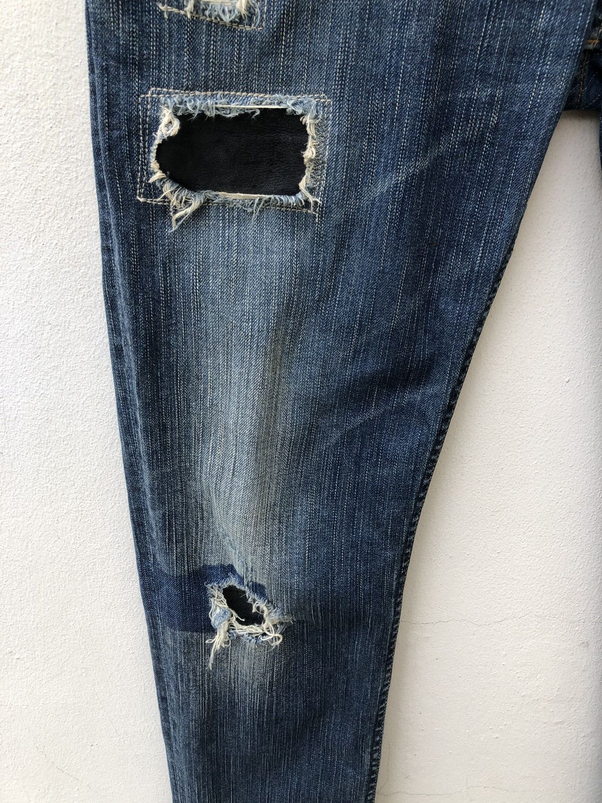 Le Grande Bleu (L.G.B.) L.G.B. Wolf Honour Rips Patchwork Stretch Denim Jeans Size US 31 - 13 Thumbnail