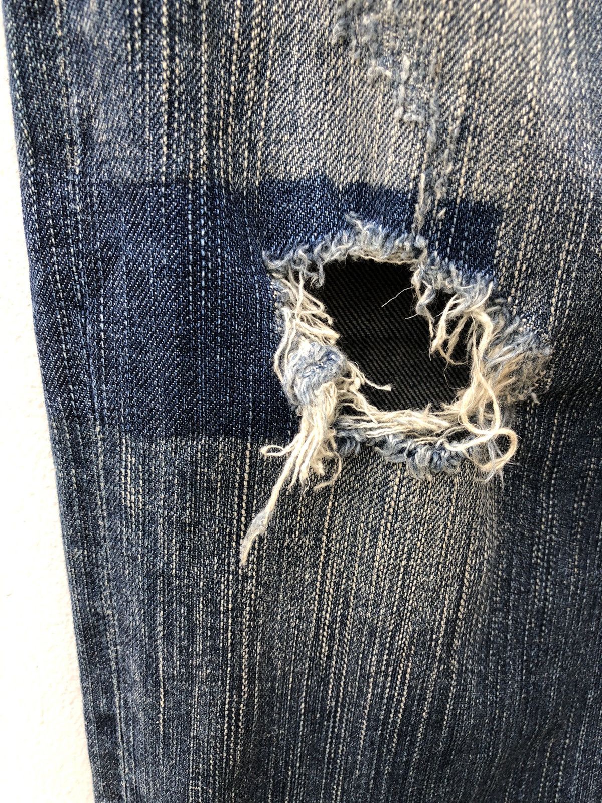 Le Grande Bleu (L.G.B.) L.G.B. Wolf Honour Rips Patchwork Stretch Denim Jeans Size US 31 - 16 Thumbnail