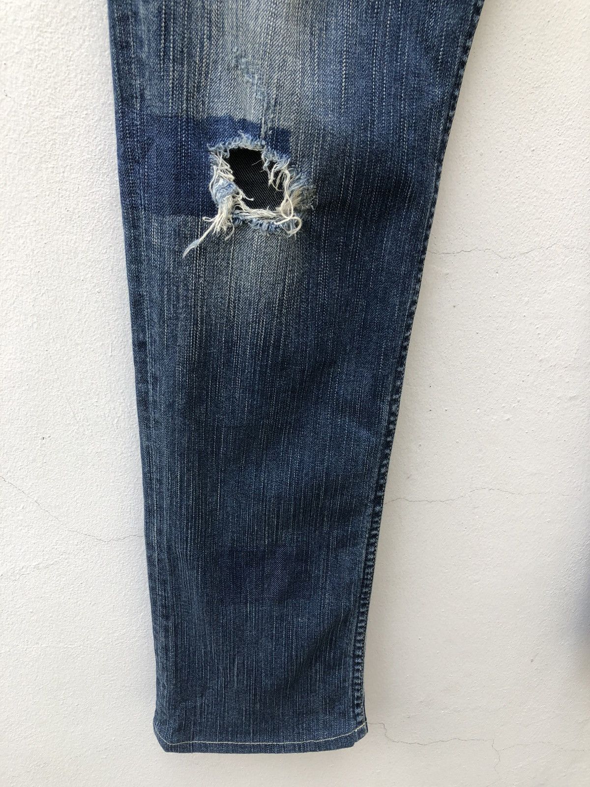 Le Grande Bleu (L.G.B.) L.G.B. Wolf Honour Rips Patchwork Stretch Denim Jeans Size US 31 - 15 Thumbnail