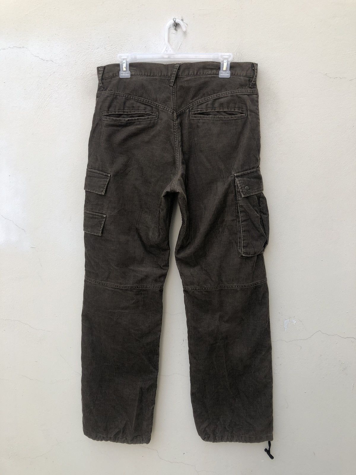 Vintage PPFM Corduroy Striped Drawstring Hem Cargo Trouser Pant Size US 32 / EU 48 - 7 Thumbnail