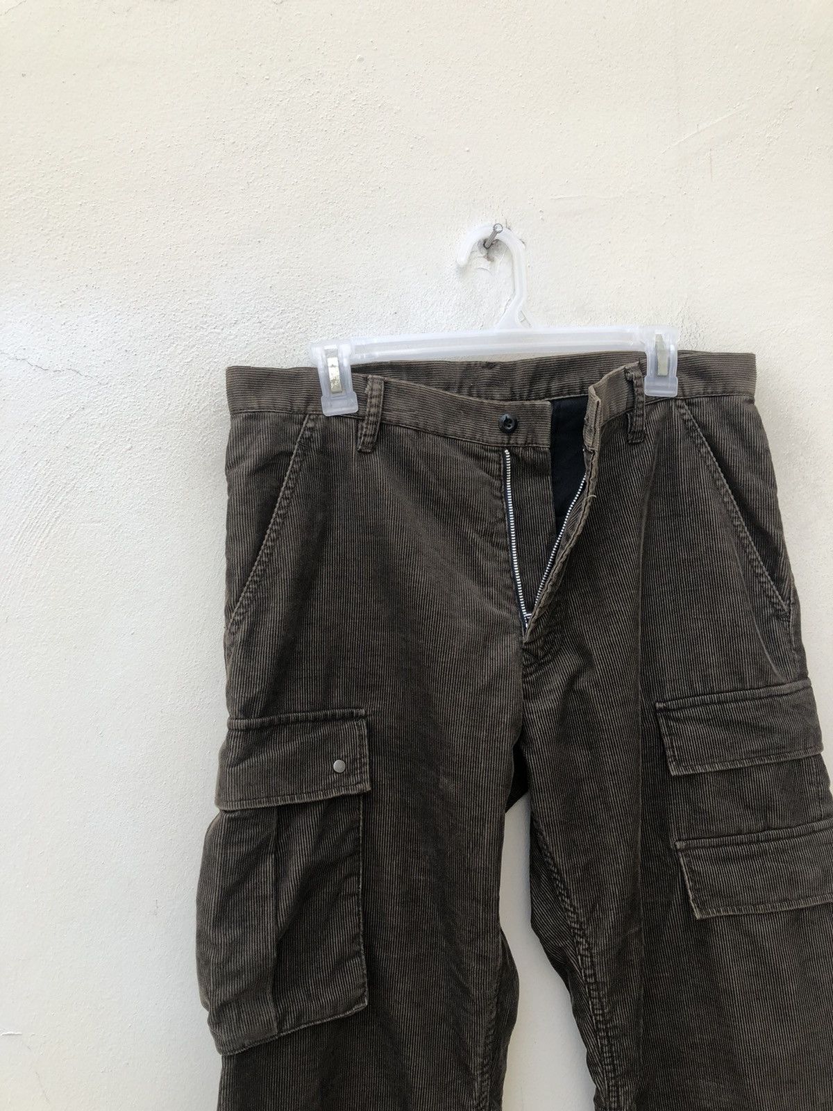 Vintage PPFM Corduroy Striped Drawstring Hem Cargo Trouser Pant Size US 32 / EU 48 - 3 Thumbnail
