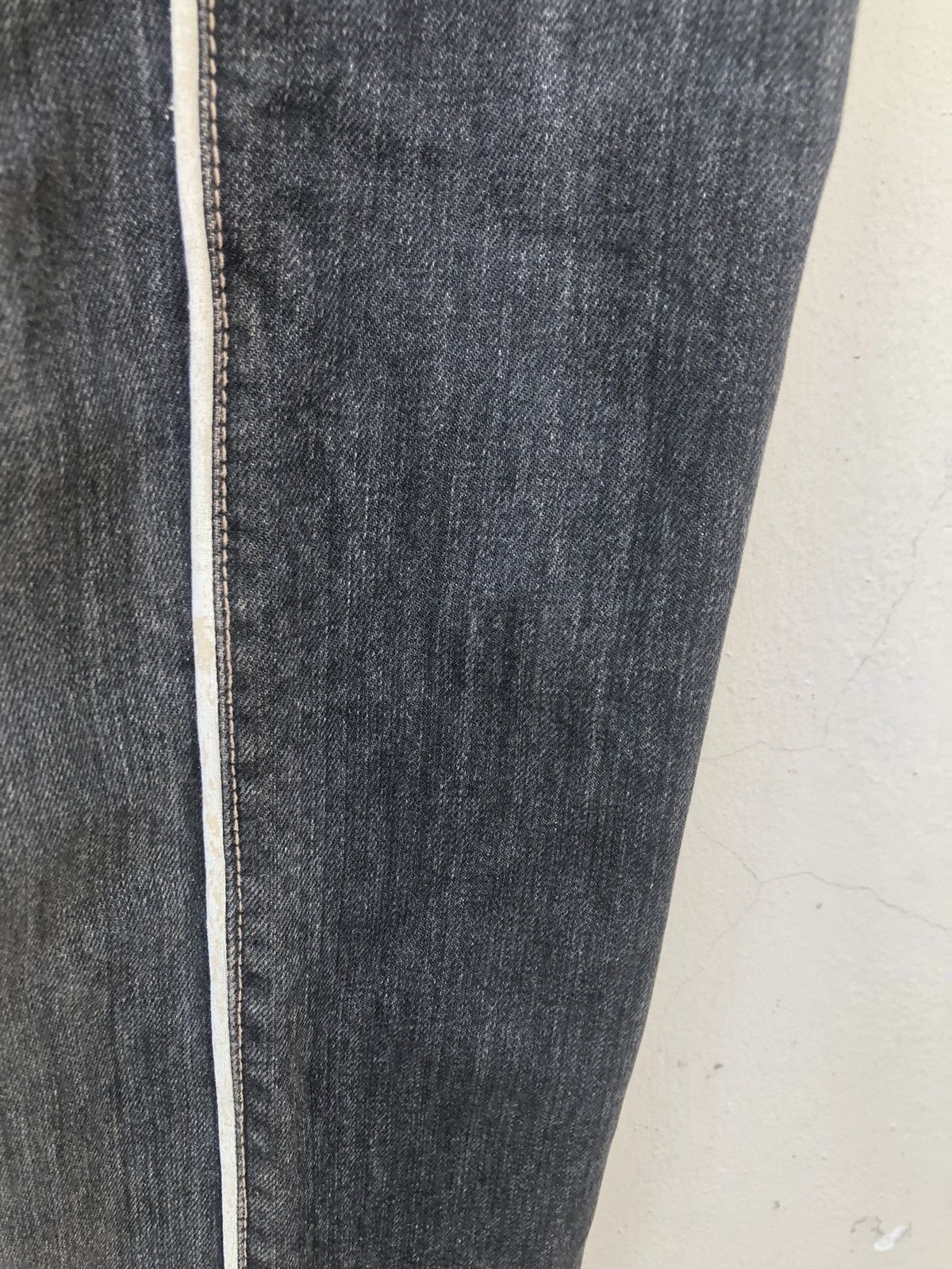 Vintage PPFM Distressed White Side Striped Denim Jeans Size US 31 - 20 Thumbnail