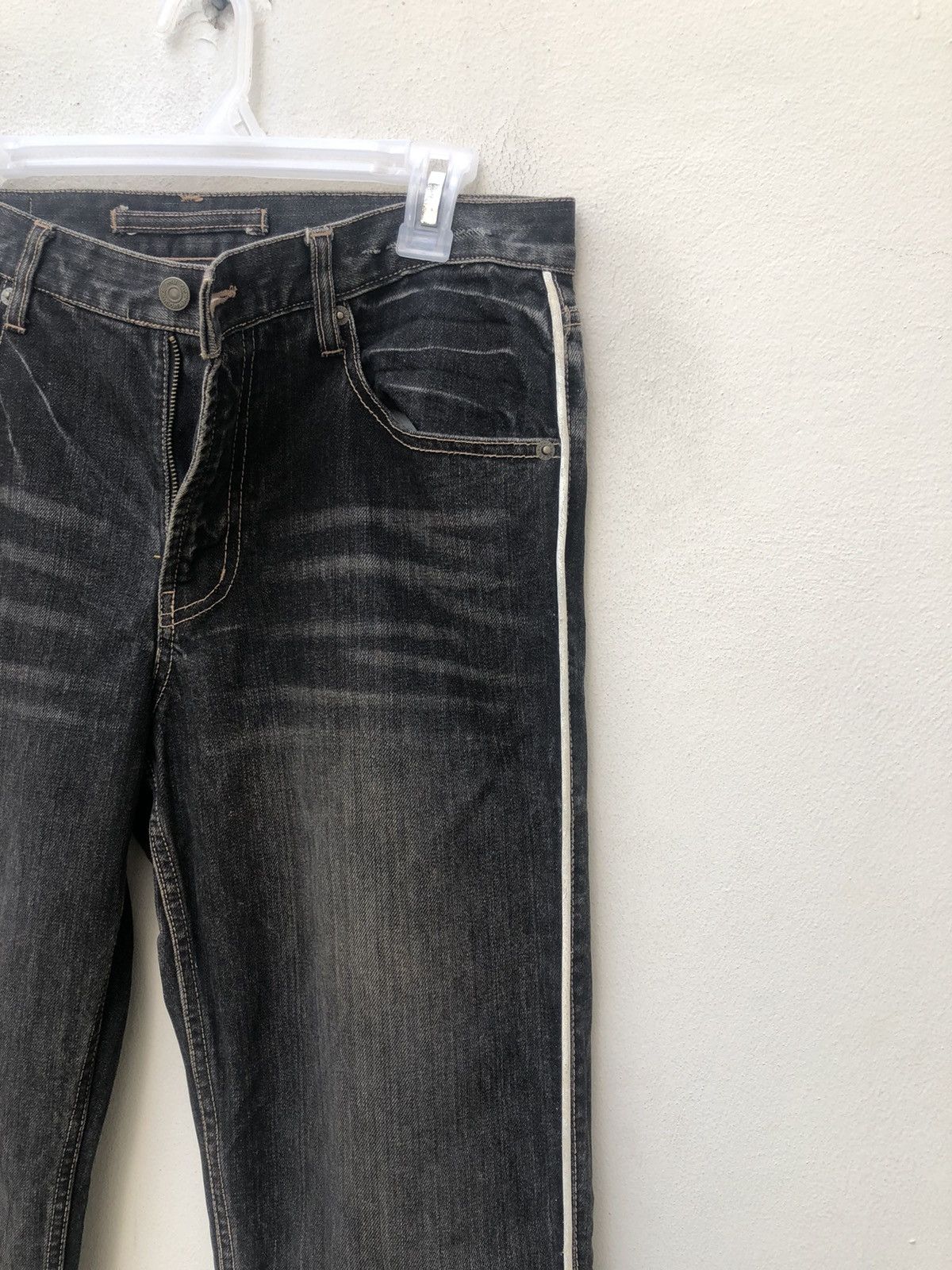 Vintage PPFM Distressed White Side Striped Denim Jeans Size US 31 - 7 Thumbnail