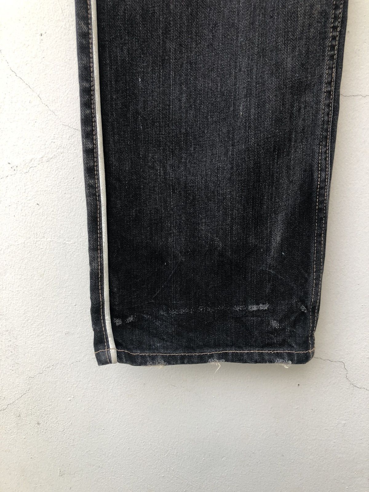 Vintage PPFM Distressed White Side Striped Denim Jeans Size US 31 - 6 Thumbnail