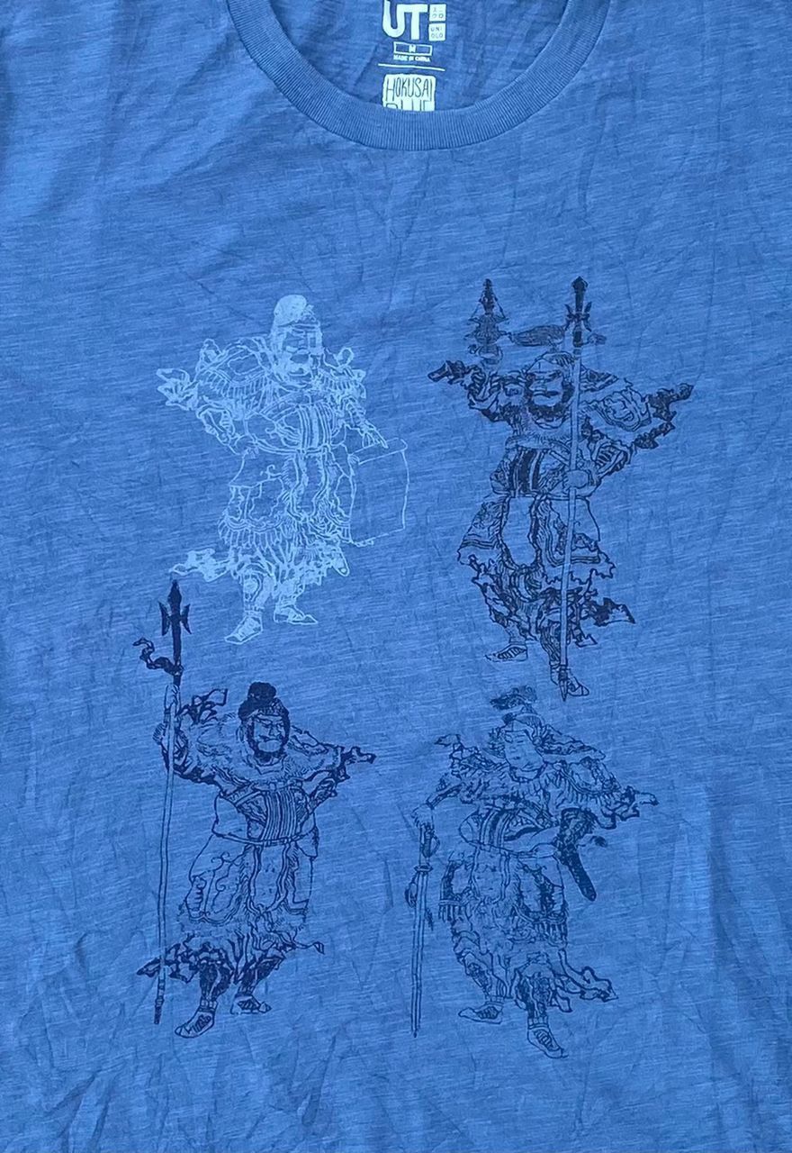 Anime × Japanese Brand × Uniqlo vintage tee E 1 hokusai blue uniqlo Size US M / EU 48-50 / 2 - 2 Thumbnail
