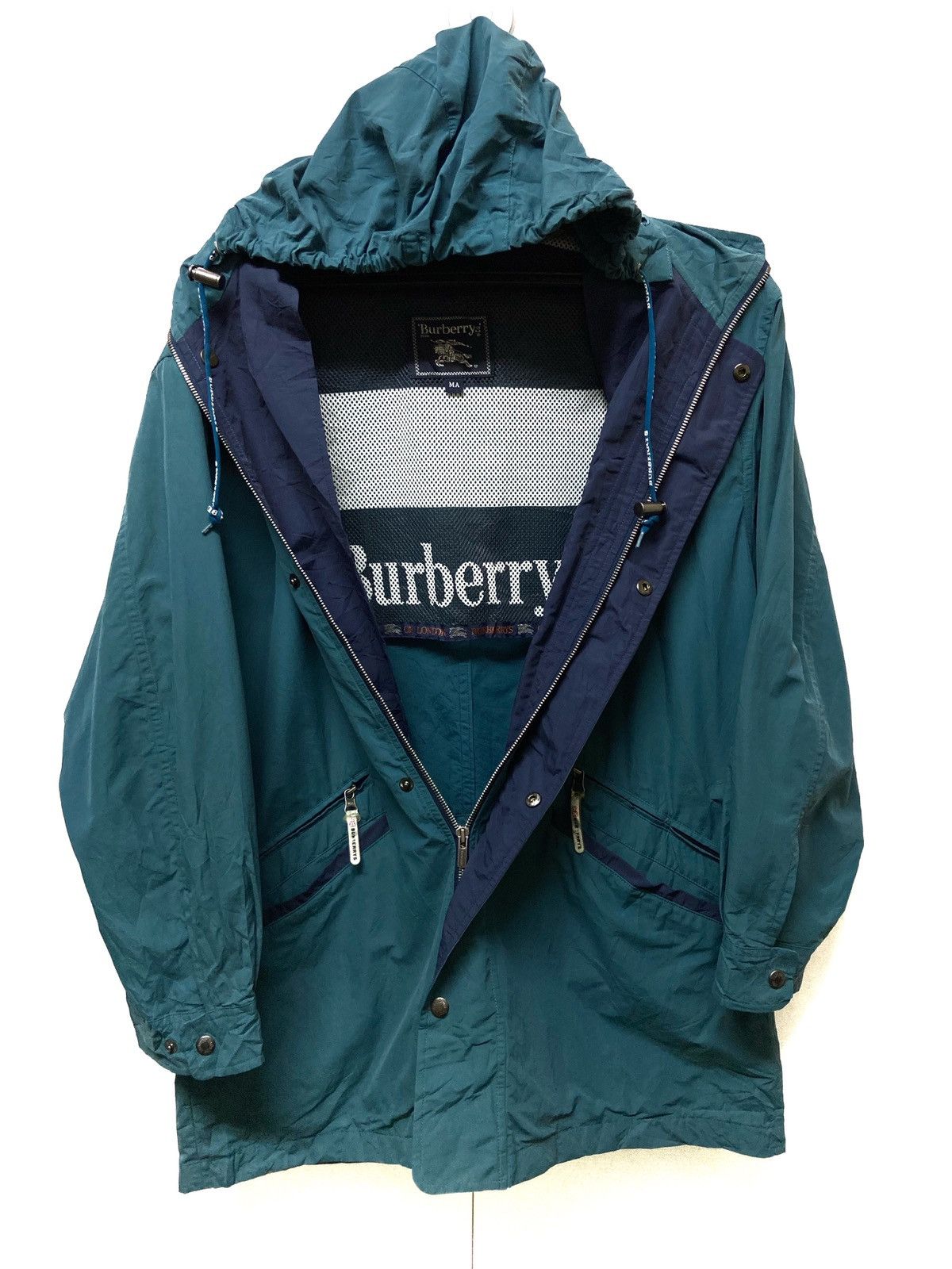 Burberry × Burberry Prorsum × Vintage Vintage 90's Burberrys Of London Big Logo Spell Out Jacket Size US M / EU 48-50 / 2 - 1 Thumbnail
