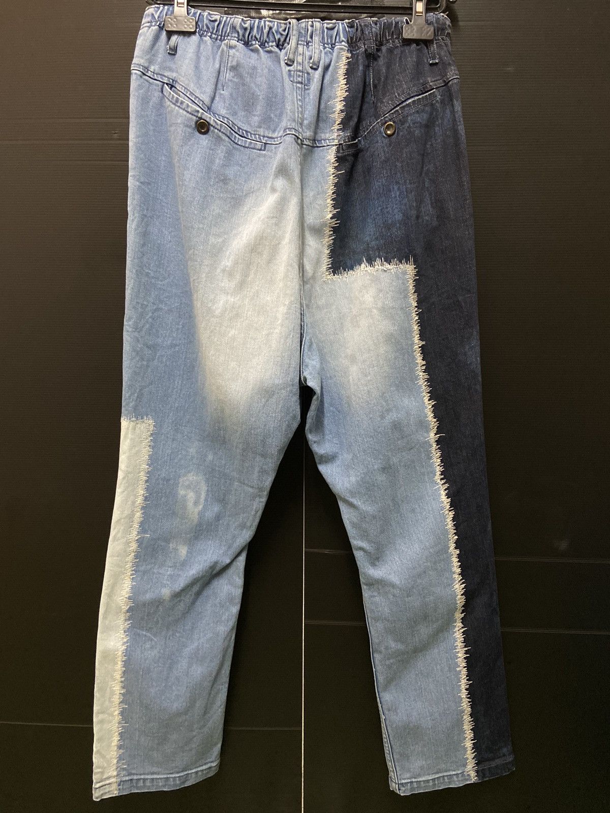 Japanese Brand Japanese Aurora Blue Heaven Patchwork Distressed Denim Size US 33 - 2 Thumbnail