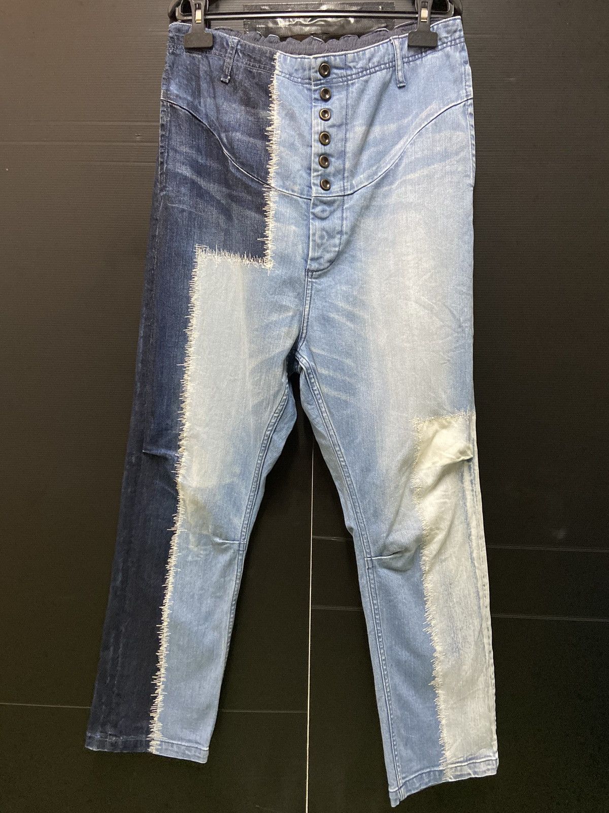 Japanese Brand Japanese Aurora Blue Heaven Patchwork Distressed Denim Size US 33 - 1 Thumbnail