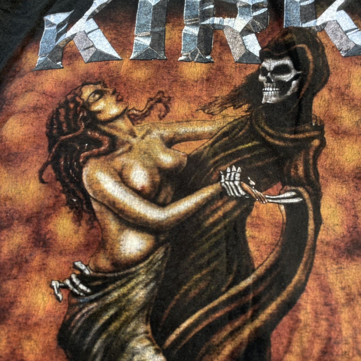 Vintage Vintage 90s Kirk Graphic Tee Sun Faded Horror Punk Streetwea Size US M / EU 48-50 / 2 - 5 Thumbnail