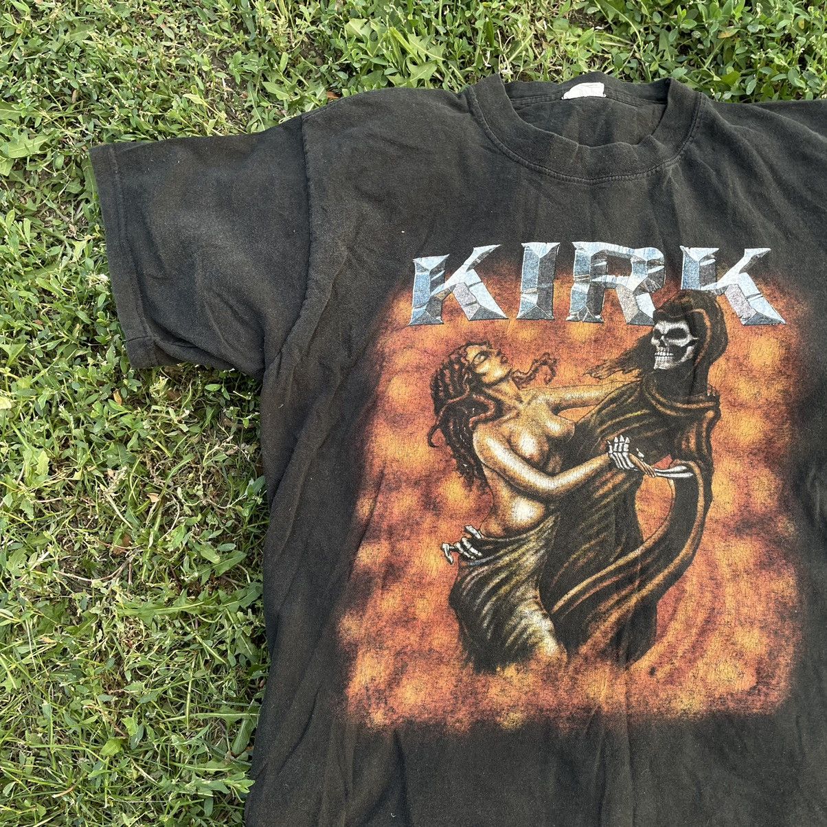 Vintage Vintage 90s Kirk Graphic Tee Sun Faded Horror Punk Streetwea Size US M / EU 48-50 / 2 - 3 Thumbnail