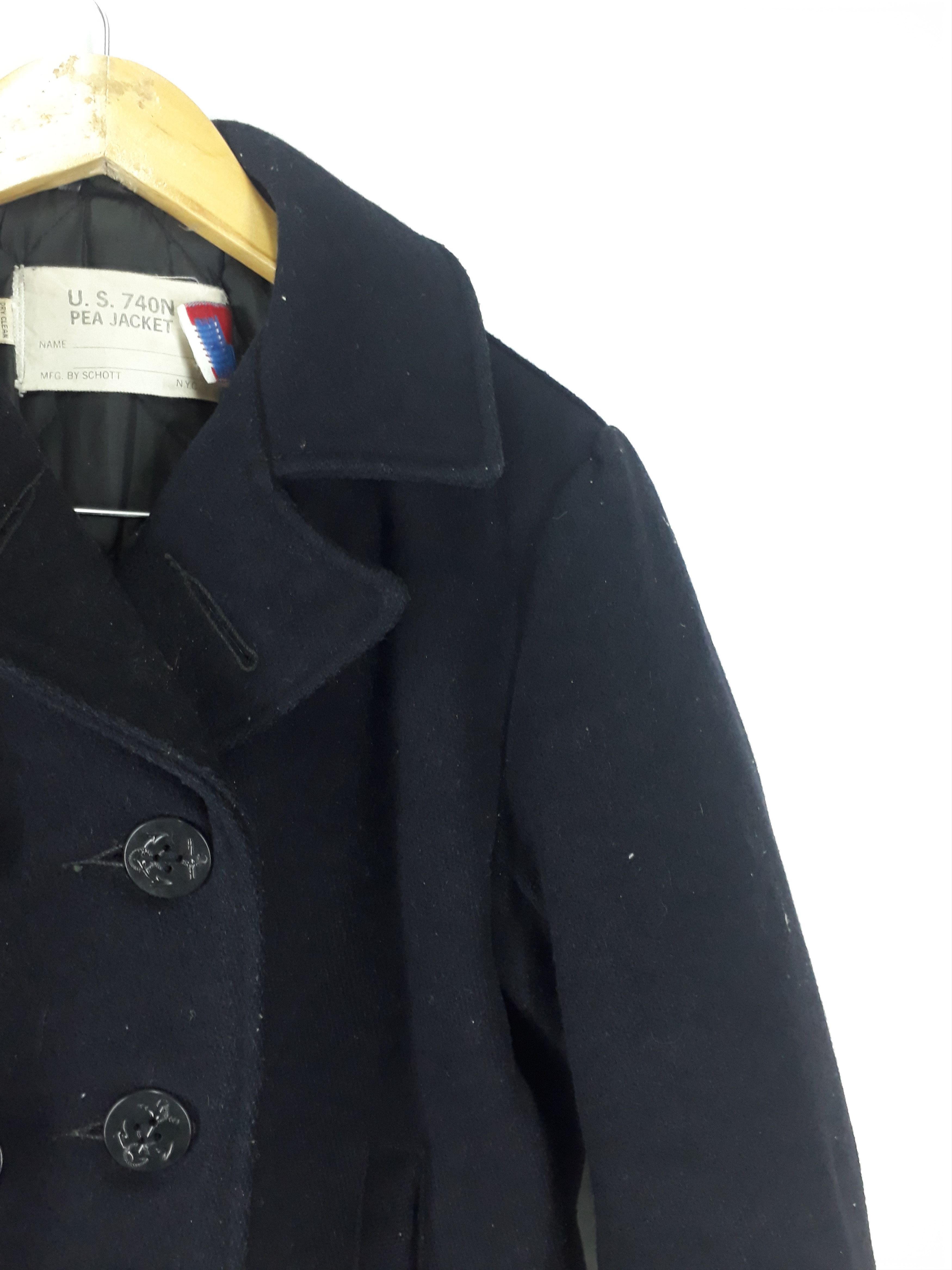 Schott Schott @ N.Y.C U.S. 740N Pea Jacket | Coat Wool Size US M / EU 48-50 / 2 - 2 Thumbnail