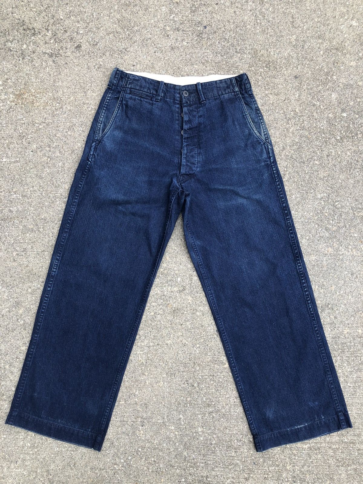Cushman Cushman Lot 22040 Japan Indigo Baggy Denim Trouser Pant Size US 29 - 1 Thumbnail