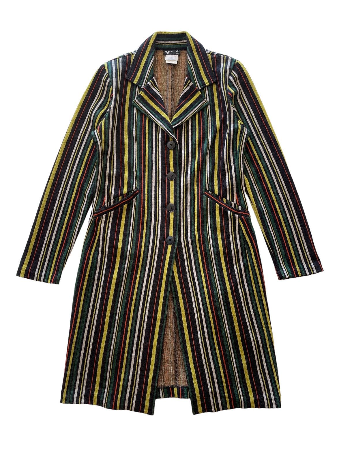 agnes b. Agnes B. Luxury Multicolor Stripe Overcoat Size M / US 6-8 / IT 42-44 - 1 Thumbnail