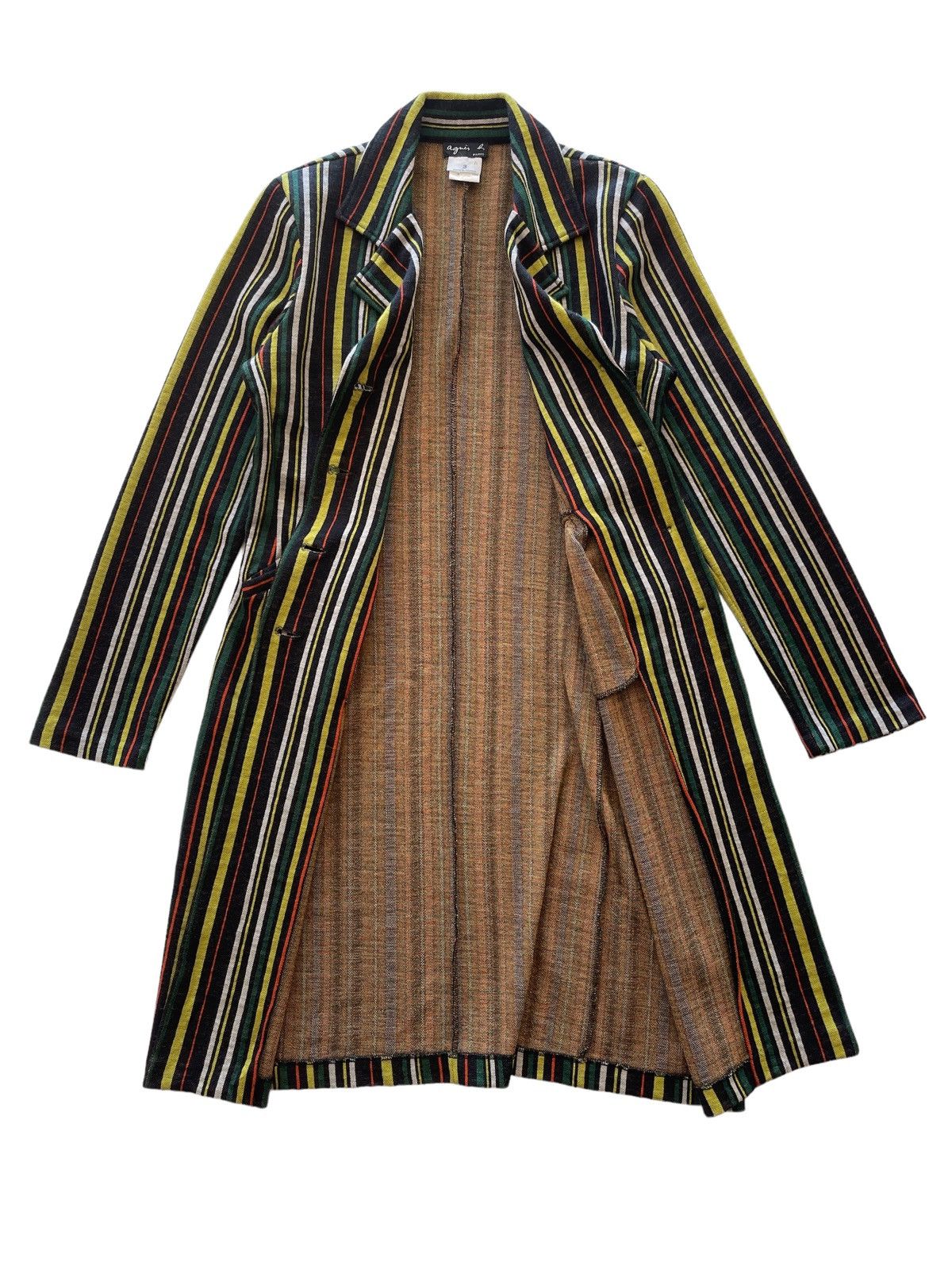 agnes b. Agnes B. Luxury Multicolor Stripe Overcoat Size M / US 6-8 / IT 42-44 - 3 Thumbnail