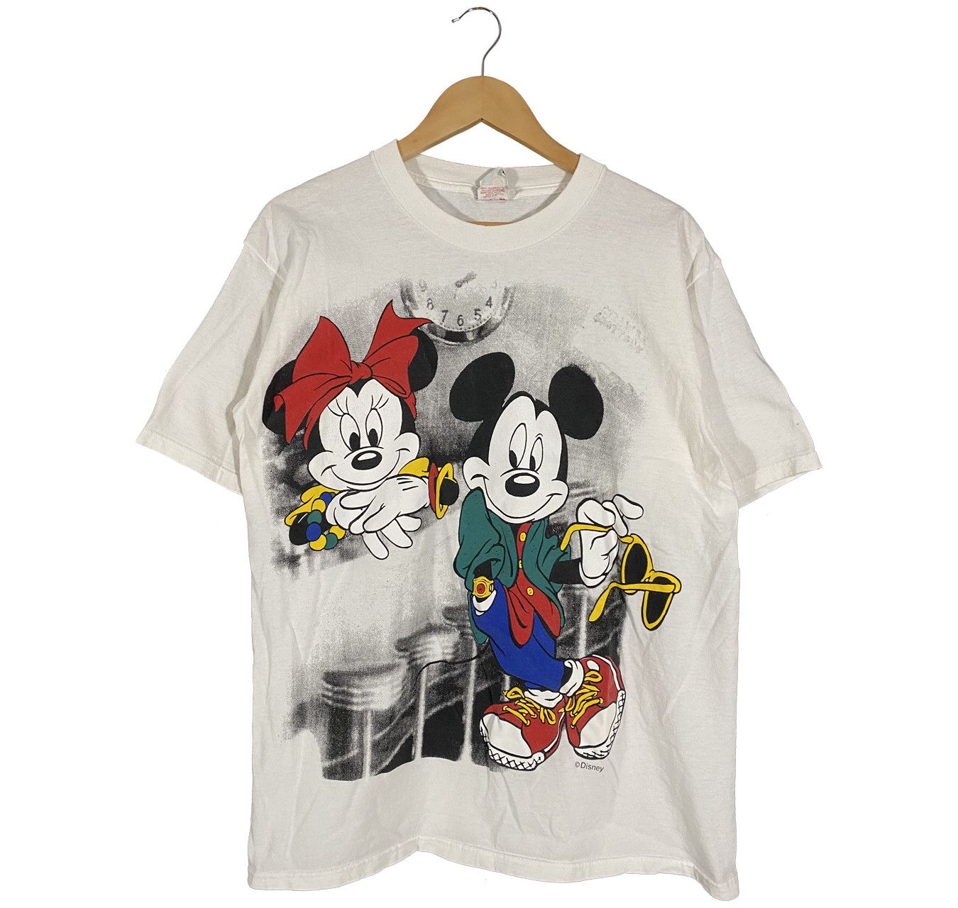 Vintage 90'S MICKY UNLIMITED MICKEY MOUSE Mickey Mouse character print T-shirt, women's size XL unclear purple type Vintage Second Hand
