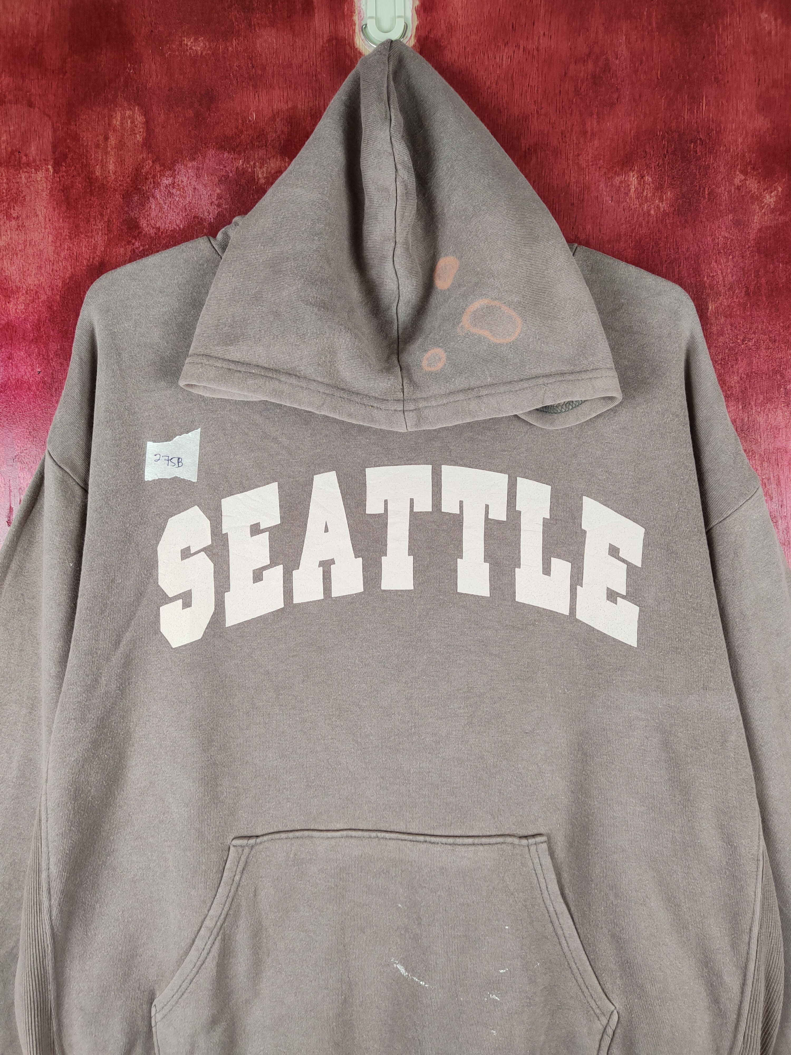 Japanese Brand Seattle Lip Stick Brown faded Hoodie Sweatshirt #275B Size US XL / EU 56 / 4 - 2 Thumbnail