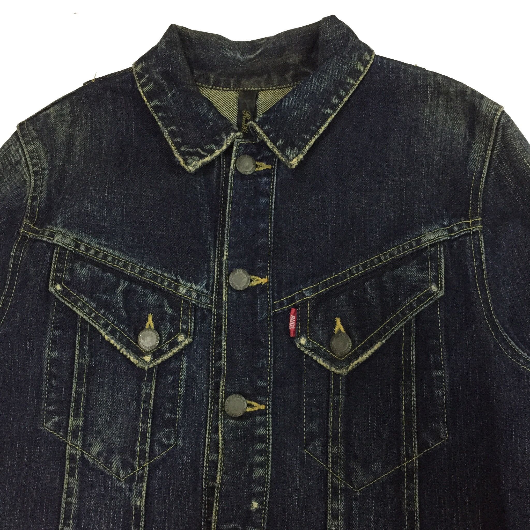 Japanese Brand RUDE GALLERY JAPANESE DENIM TRUCKER BLACK JEANS JACKET Size US S / EU 44-46 / 1 - 6 Thumbnail