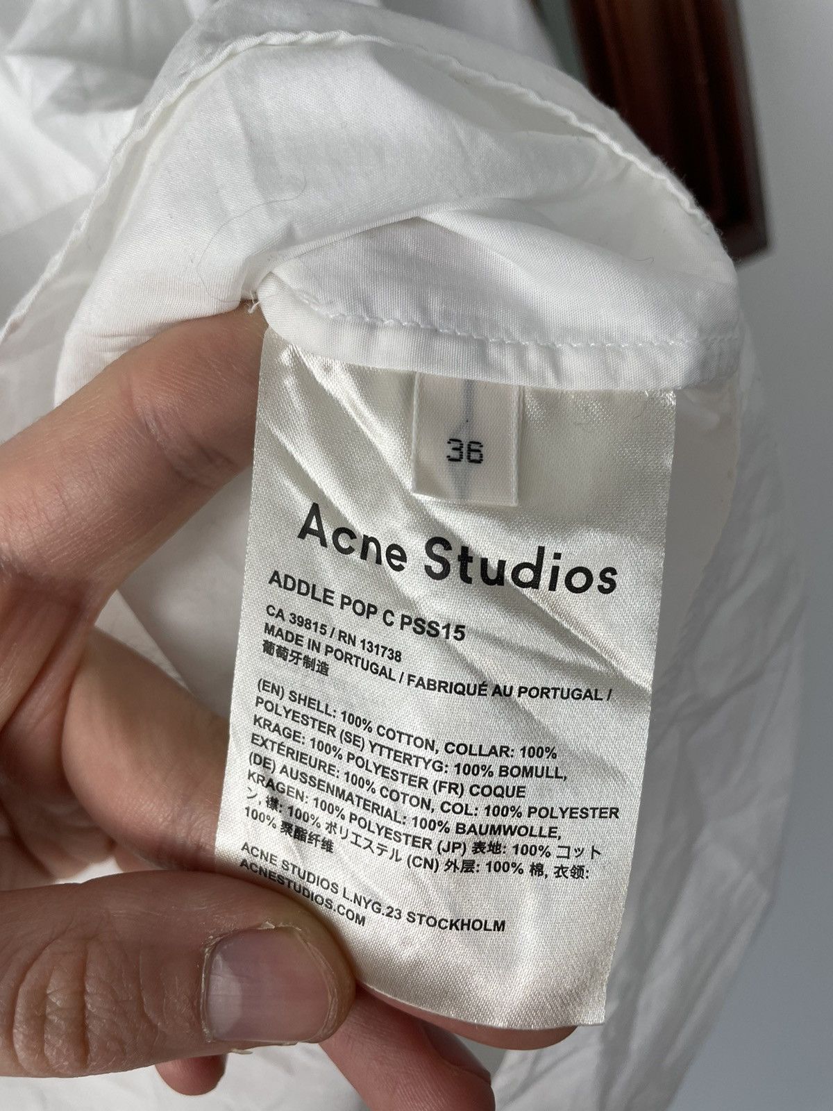 Acne Studios SS15 Acne Studios Addle Pop Button Up Shirt White Designer Size US M / EU 48-50 / 2 - 4 Thumbnail