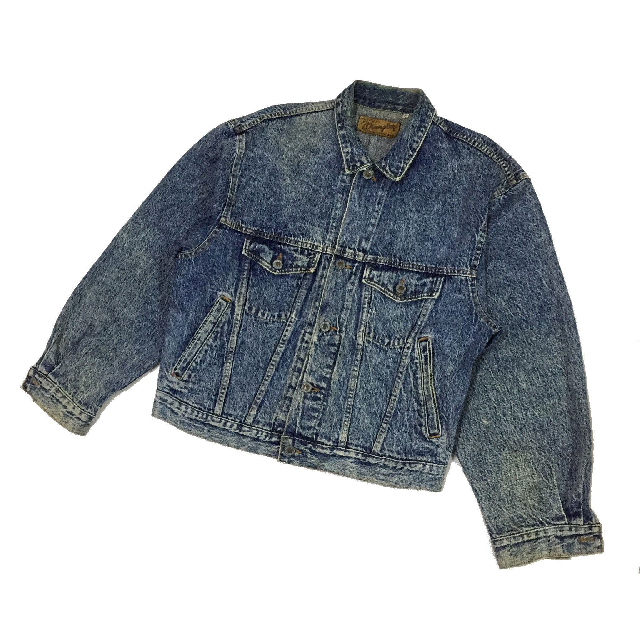 Vintage VINTAGE 90s WRANGLER BLUE BELL ACID WASH TRUCKER JACKET Size US L / EU 52-54 / 3 - 2 Thumbnail