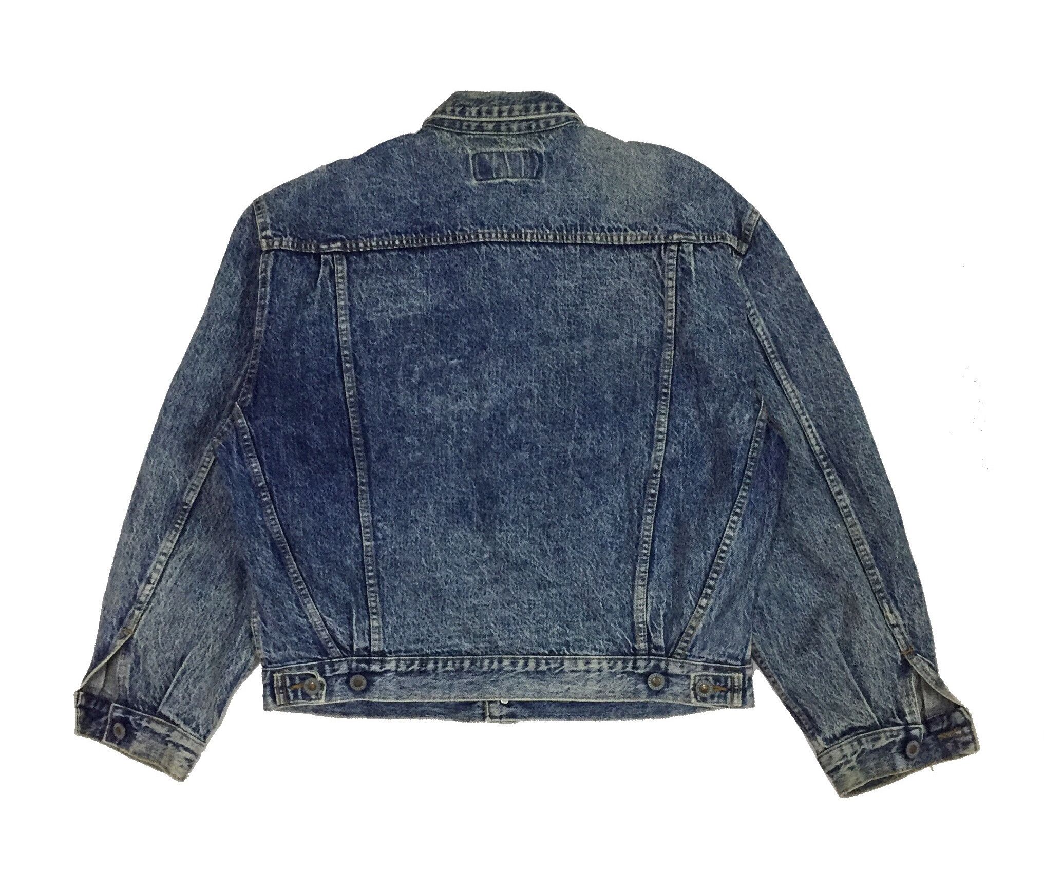 Vintage VINTAGE 90s WRANGLER BLUE BELL ACID WASH TRUCKER JACKET Size US L / EU 52-54 / 3 - 7 Thumbnail