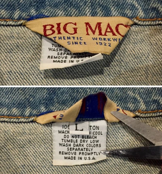 Big Mac VINTAGE 80s BIG MAC ROCKABILLY DISTRESSED VEST DENIM JACKET Size US L / EU 52-54 / 3 - 5 Thumbnail