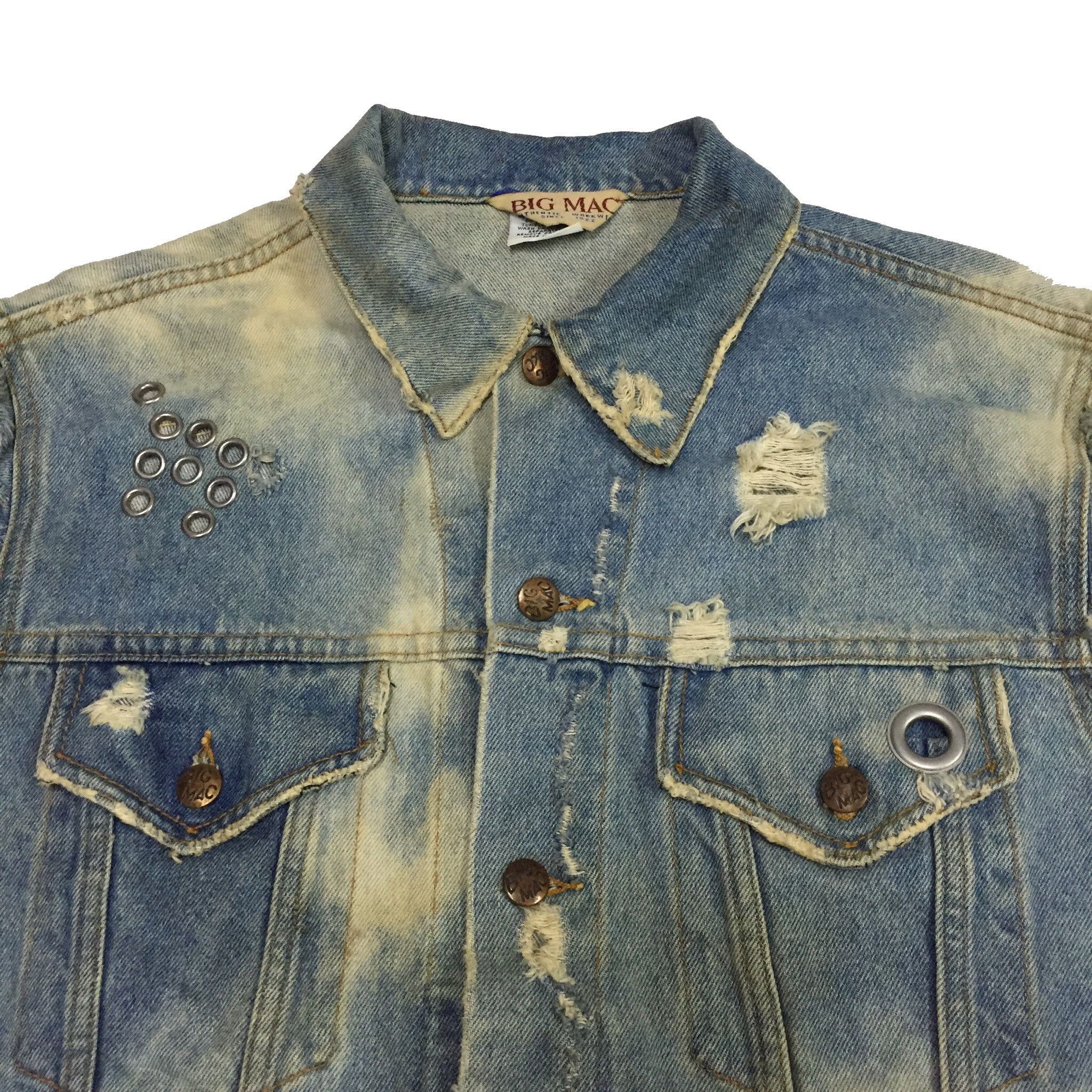 Big Mac VINTAGE 80s BIG MAC ROCKABILLY DISTRESSED VEST DENIM JACKET Size US L / EU 52-54 / 3 - 3 Thumbnail