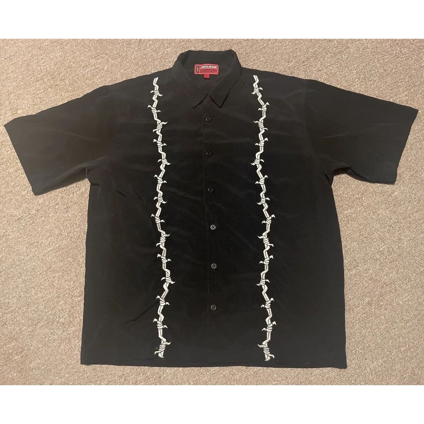 JNCO Vintage 90s XL JNCO Jeans Barbed Wire Button Down Shirt Size US XL / EU 56 / 4 - 1 Thumbnail