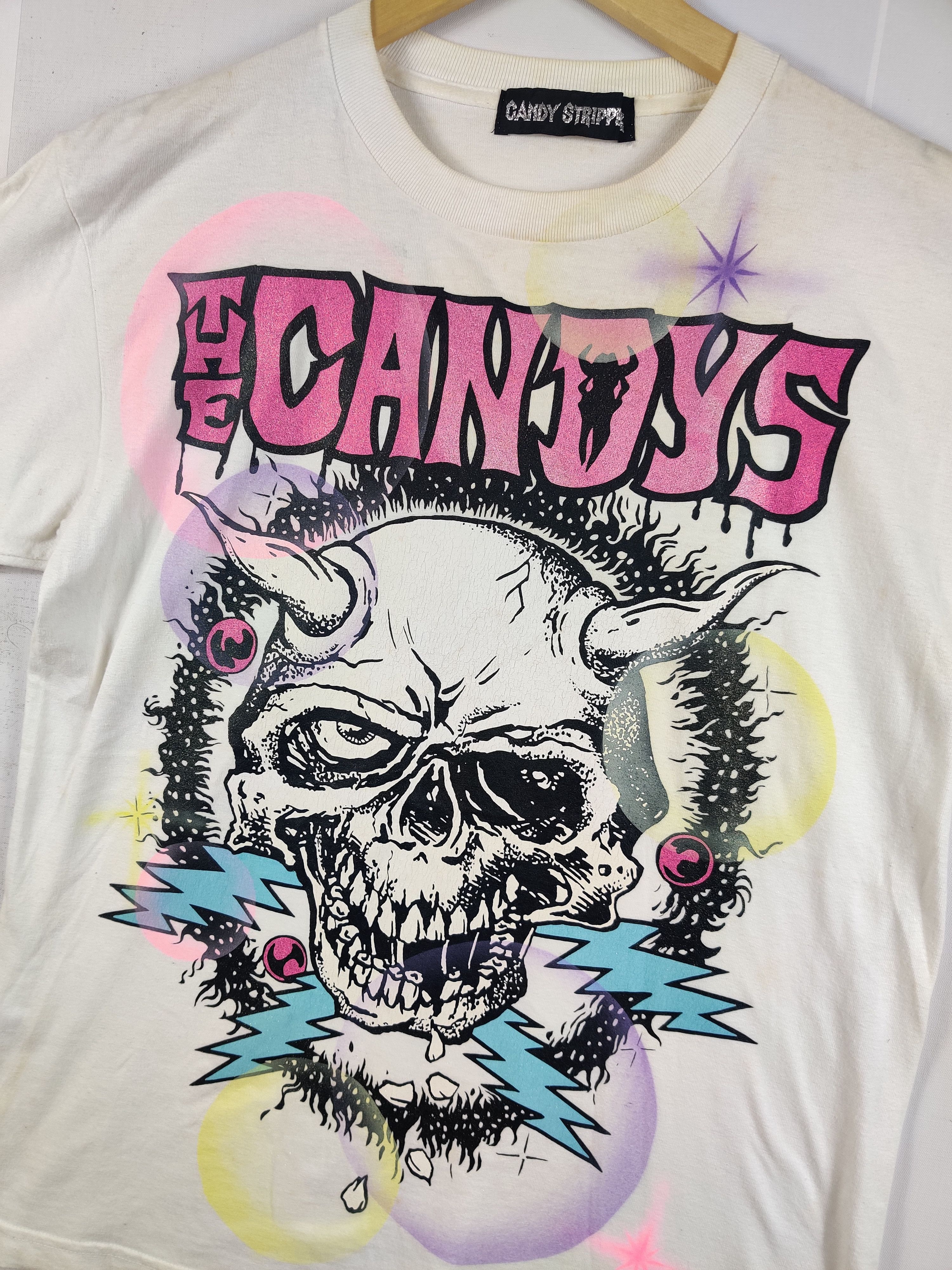Japanese Brand Vintage The Candy Stripper Skull Tee Tshirt Size US M / EU 48-50 / 2 - 3 Thumbnail