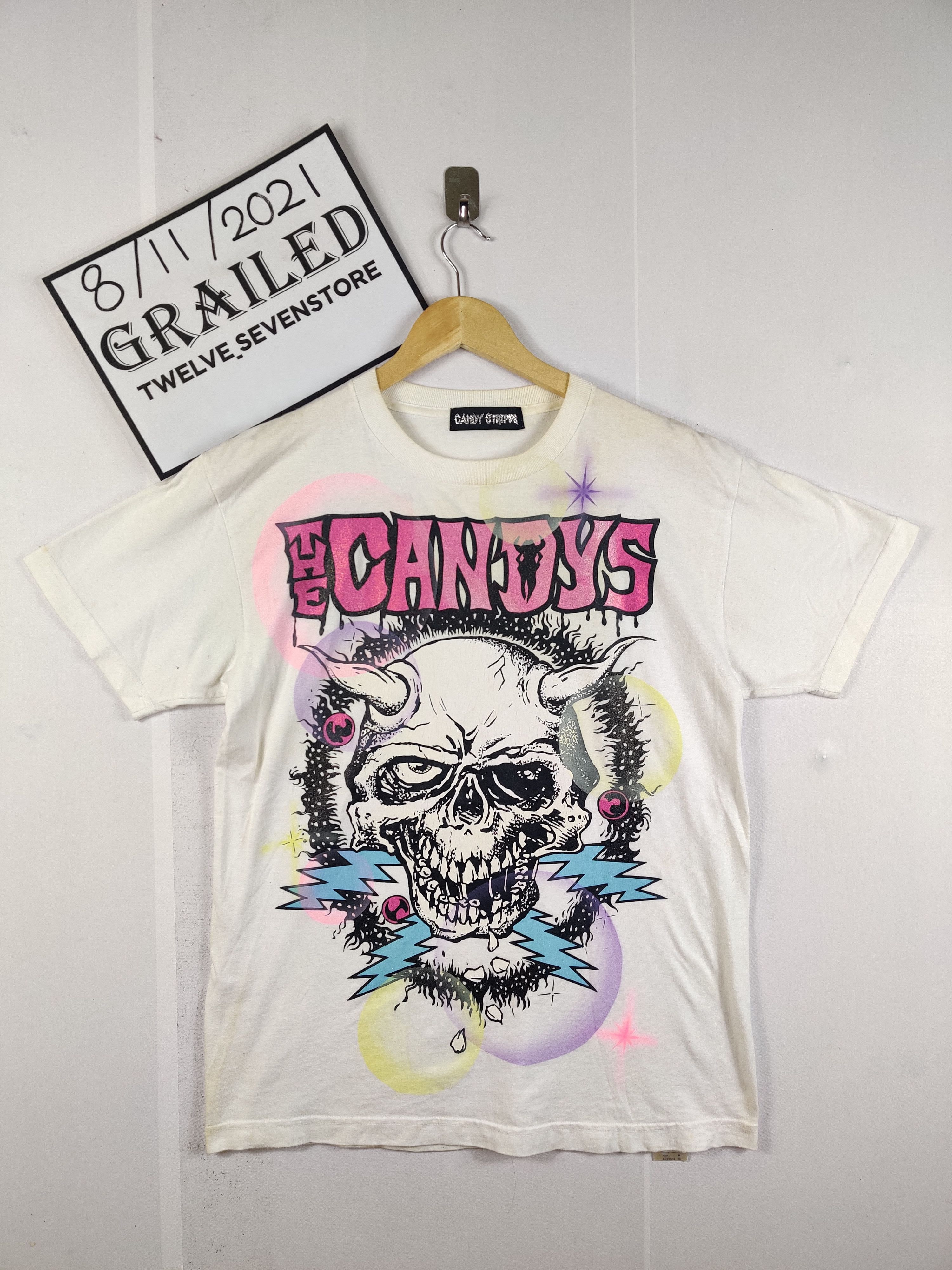 Vintage The Candy Stripper Skull Tee Tshirt