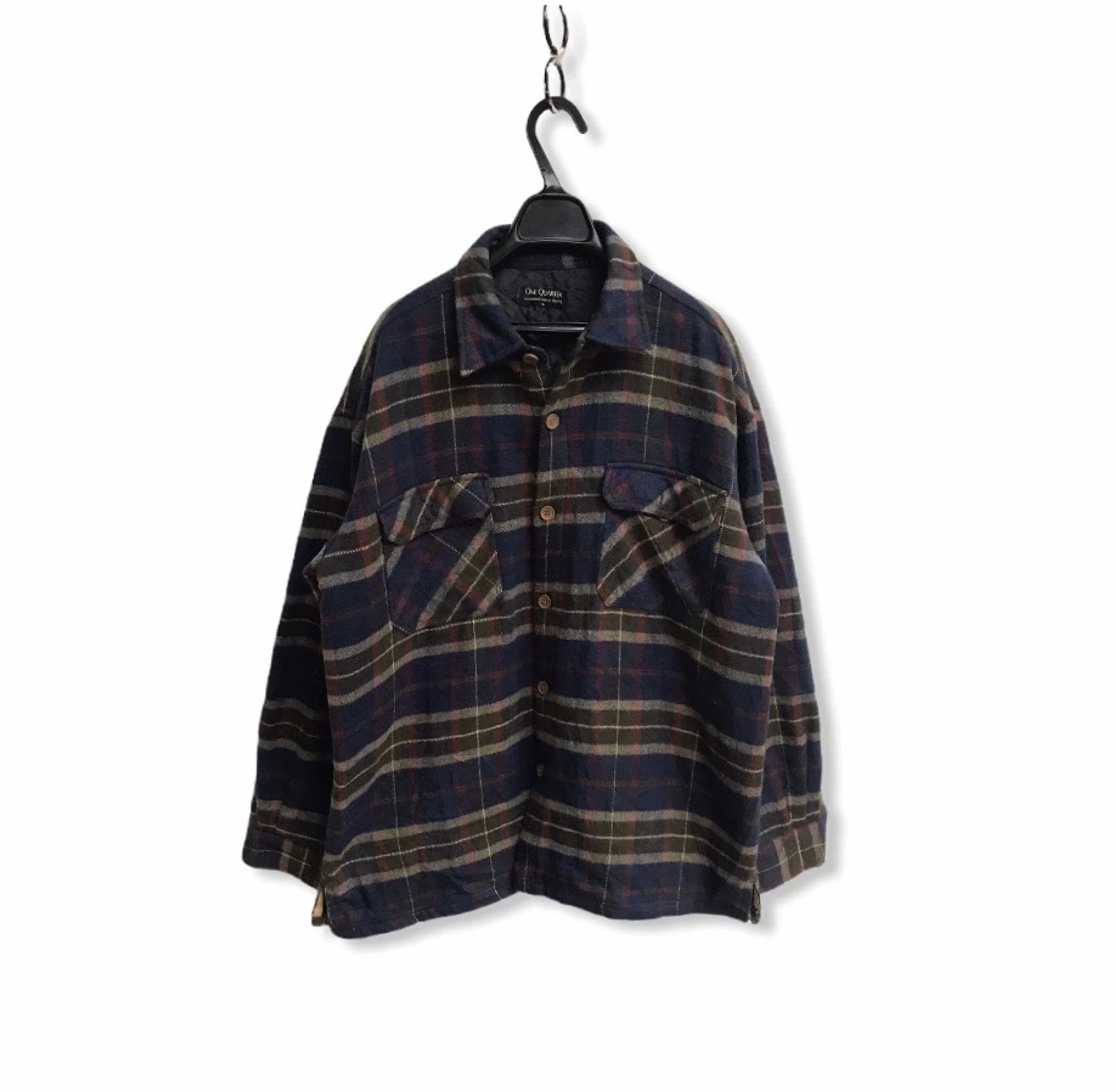 One Quarter Nice Pattern Button Check Jacket