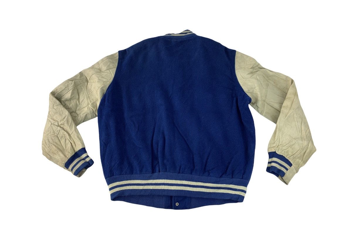Japanese Brand Vintage 90s Varsity Jacket Leather Sleeve Padded inner Size US L / EU 52-54 / 3 - 8 Thumbnail