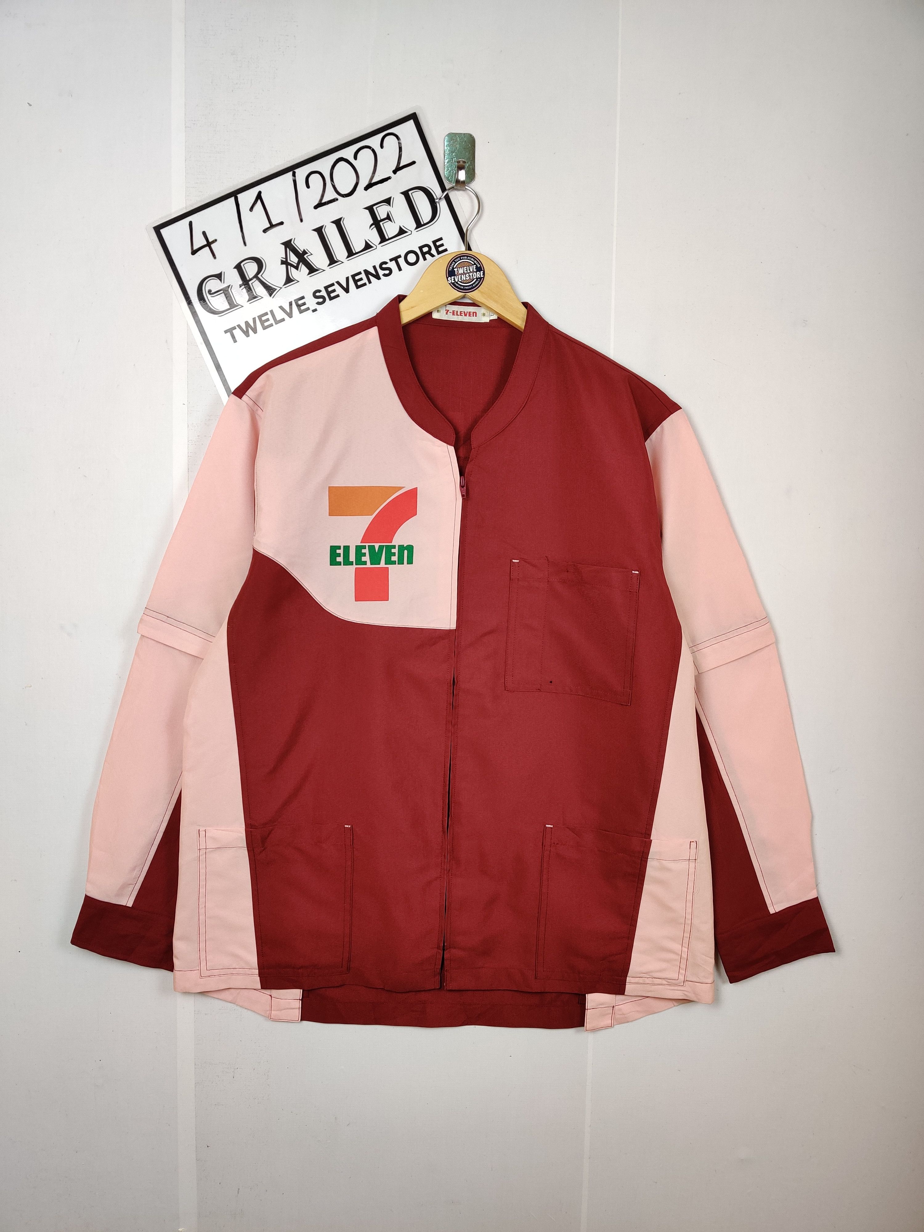 Vintage 90s 7 Eleven Worker Zipper Uniform Jacket