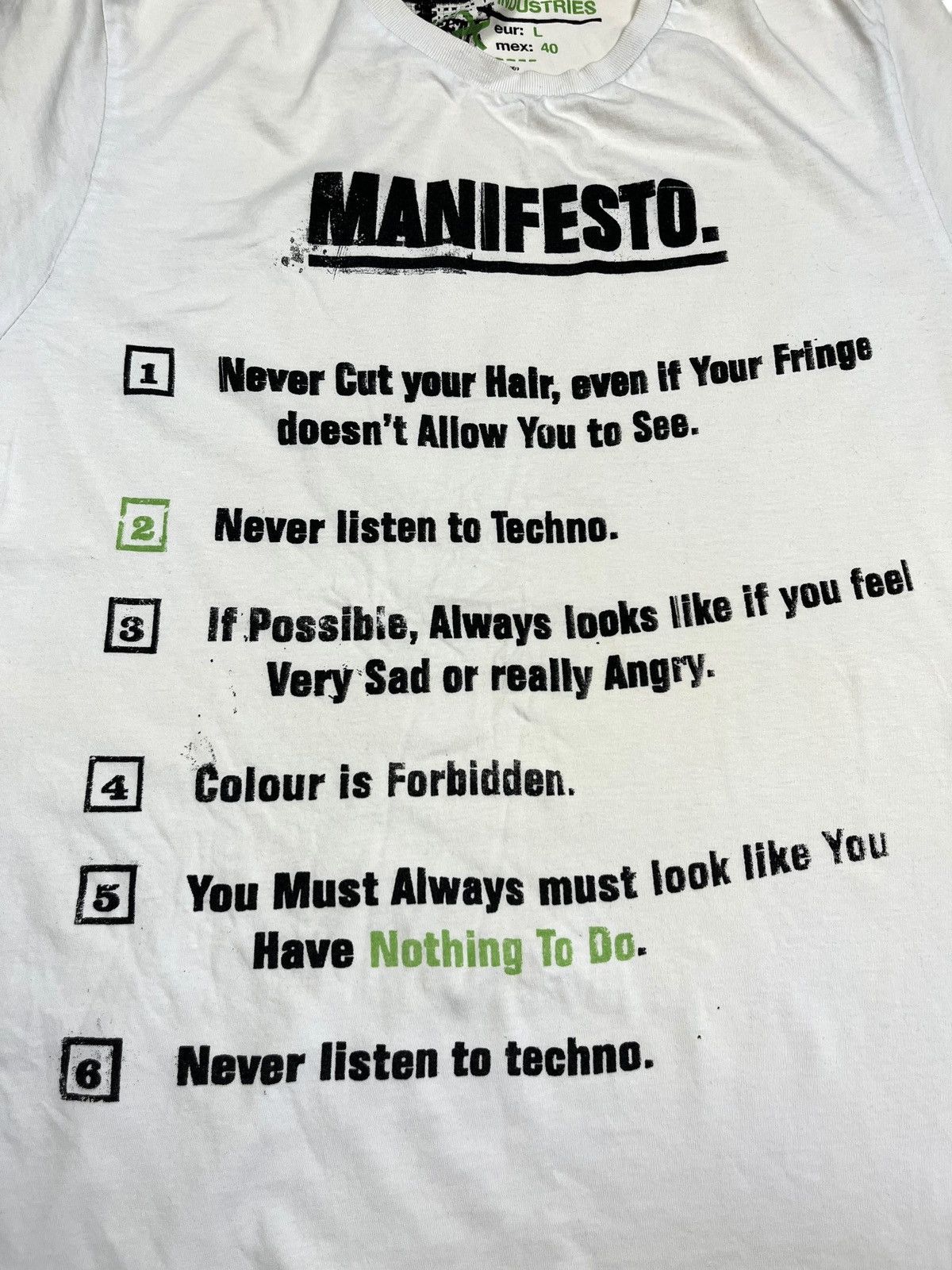 Vintage Techno Manifesto T-shirt Humor like Aphex Twin