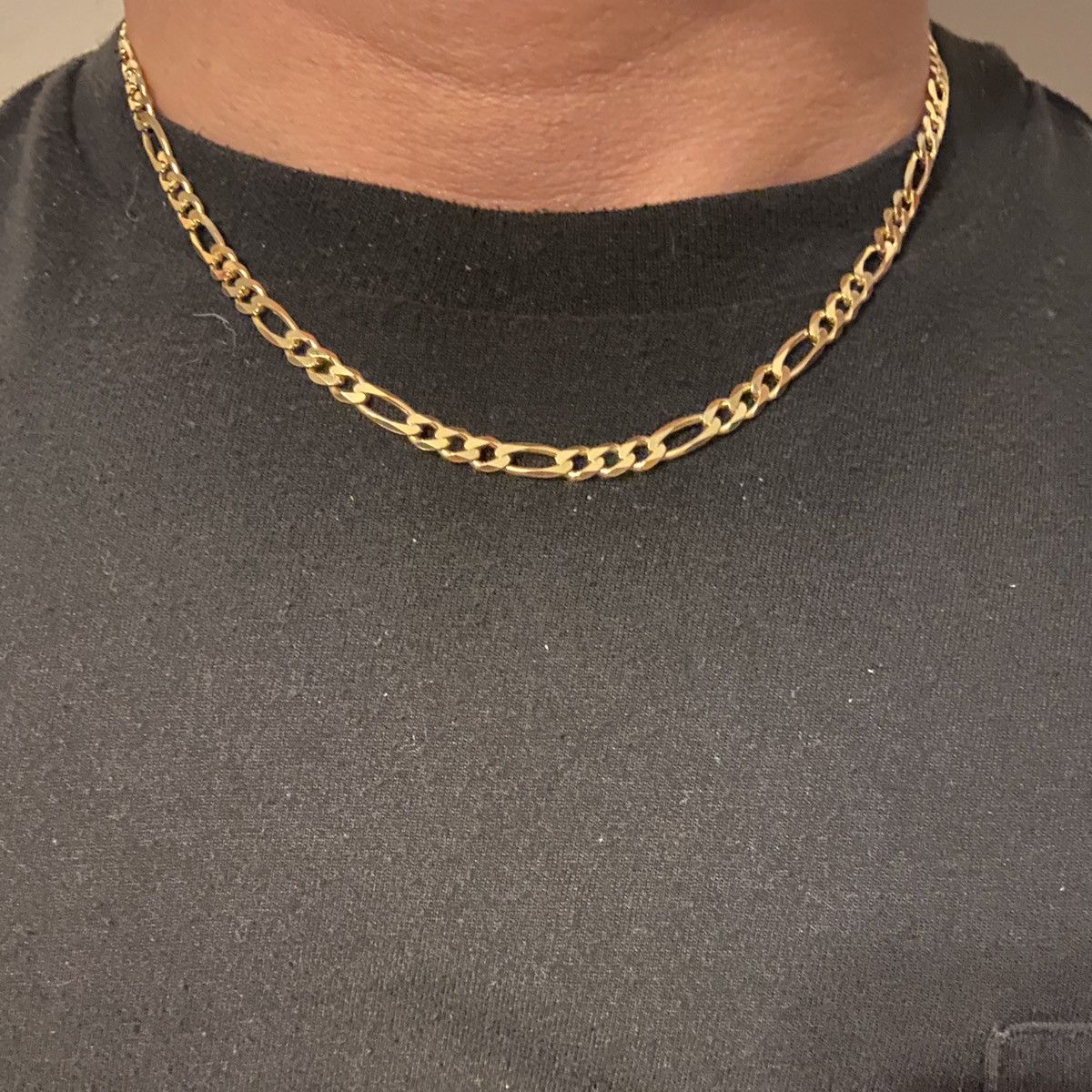 Gold Chain 14k Gold Vermeil Figaro Chain 18in 4mm