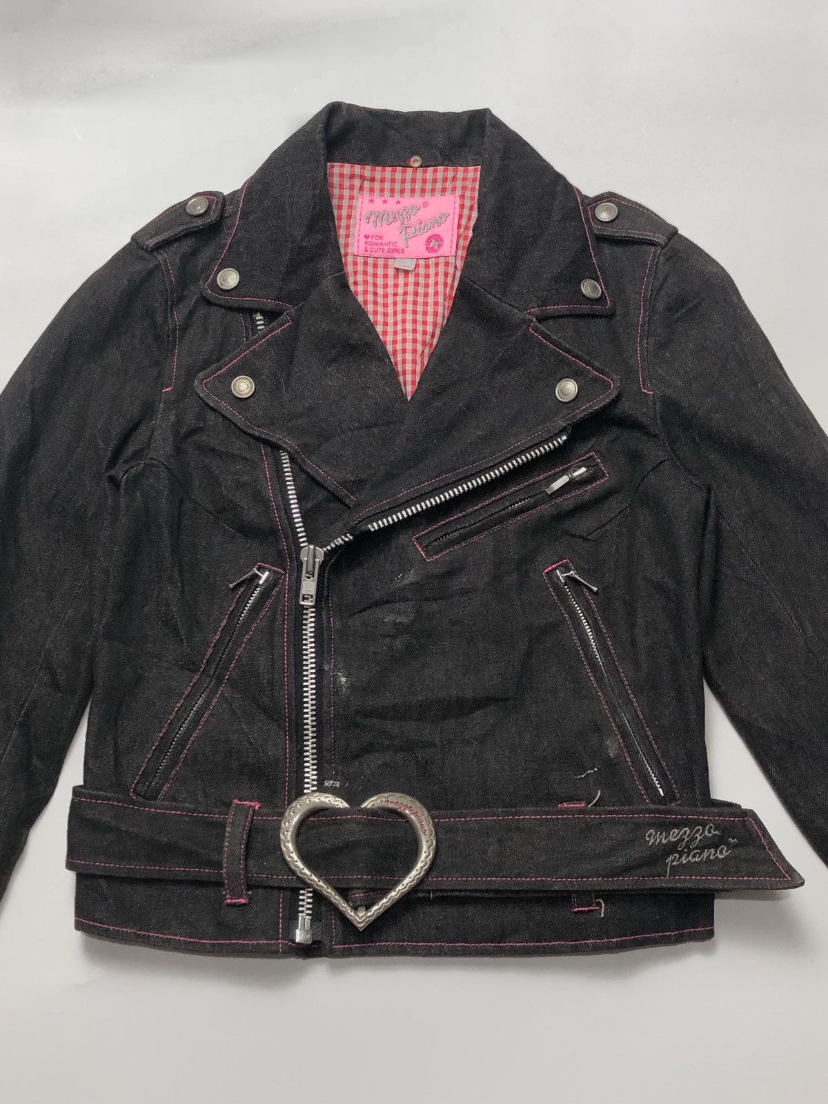 Hysteric Glamour × Japanese Brand × Vintage Mezzo Piano Y2K Biker Jacket Denim Size M / US 6-8 / IT 42-44 - 3 Thumbnail