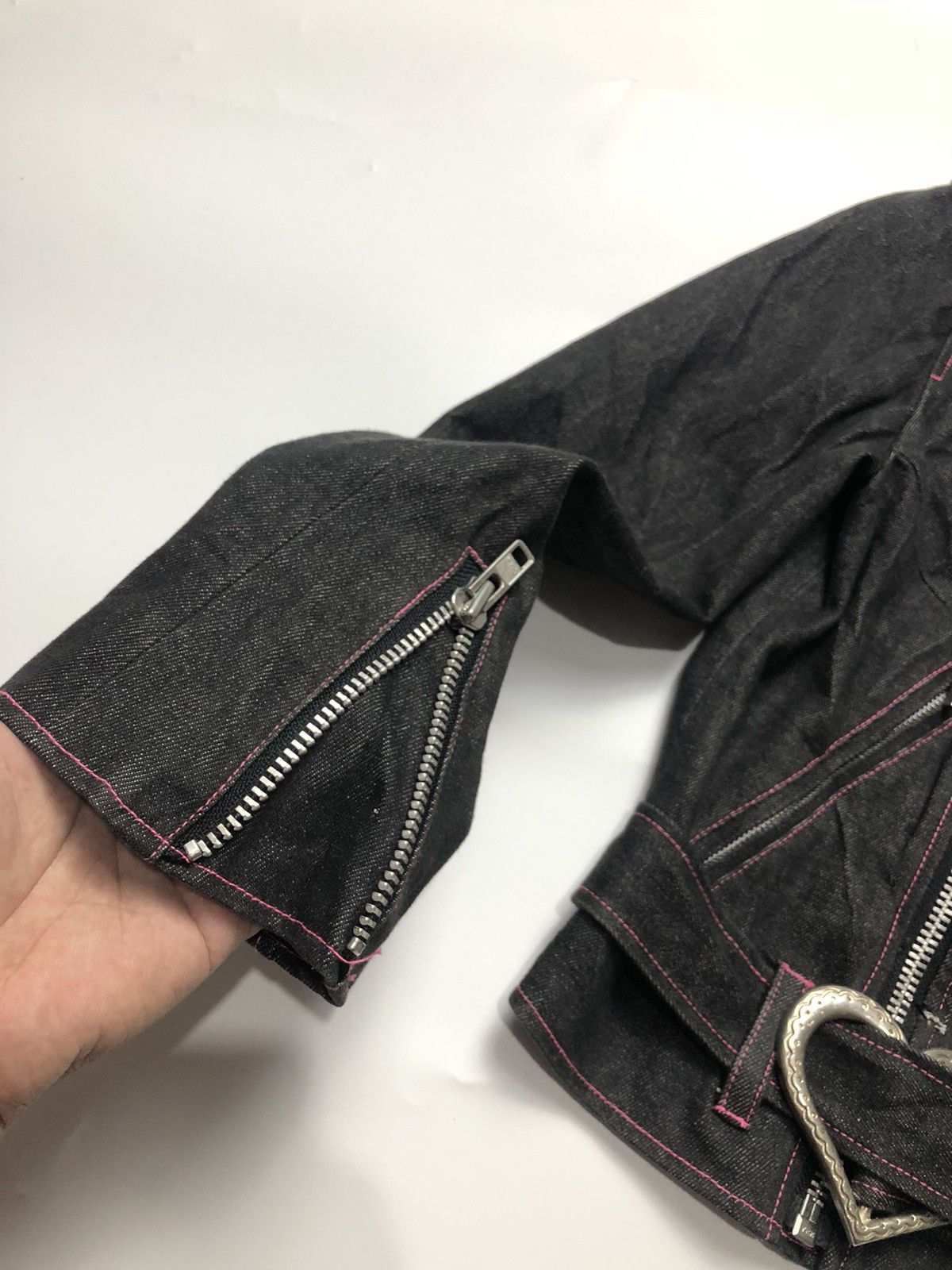 Hysteric Glamour × Japanese Brand × Vintage Mezzo Piano Y2K Biker Jacket Denim Size M / US 6-8 / IT 42-44 - 10 Thumbnail
