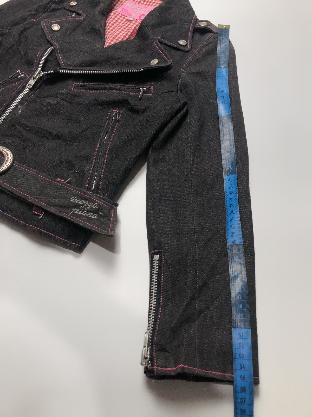 Hysteric Glamour × Japanese Brand × Vintage Mezzo Piano Y2K Biker Jacket Denim Size M / US 6-8 / IT 42-44 - 13 Thumbnail