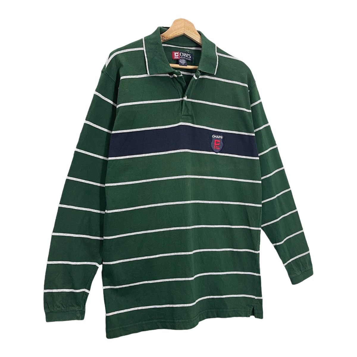 Polo Ralph Lauren 90s Chaps Ralph Lauren Polo Rugby Stripe Longsleeve Size M Size US M / EU 48-50 / 2 - 2 Thumbnail