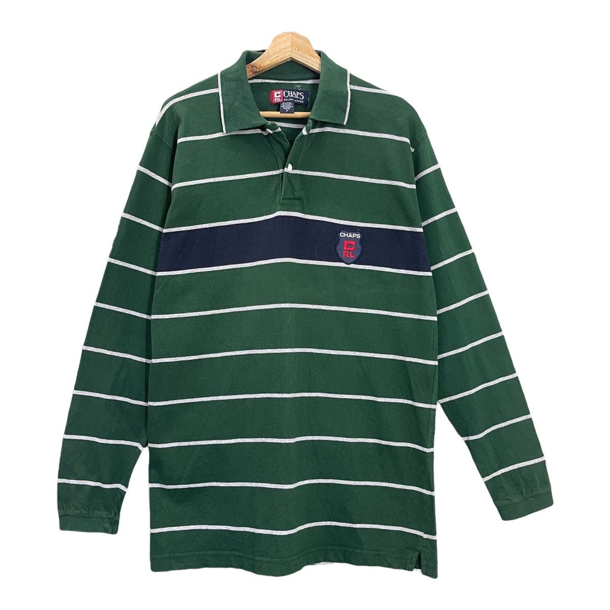 Polo Ralph Lauren 90s Chaps Ralph Lauren Polo Rugby Stripe Longsleeve Size M Size US M / EU 48-50 / 2 - 1 Thumbnail