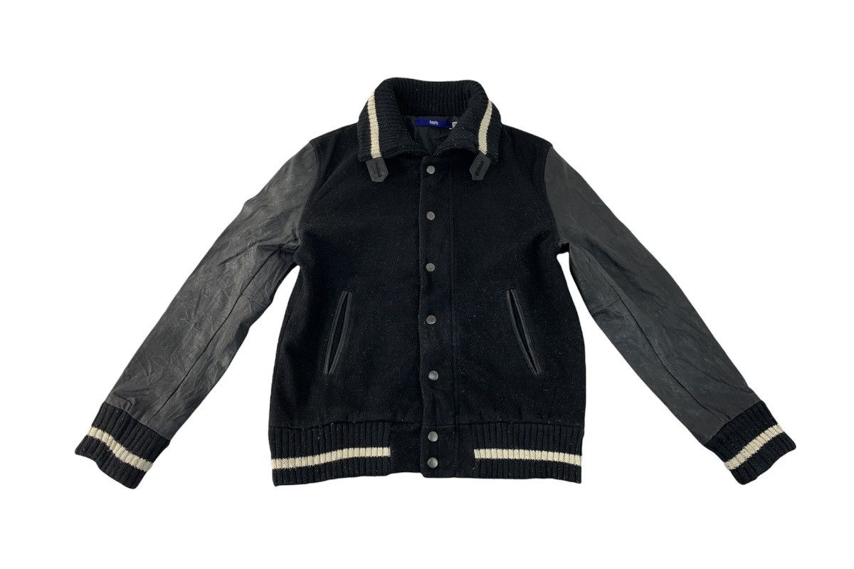 Vintage Apply Japanese Brand Snap Button Leather Sleeve Varsity Size US S / EU 44-46 / 1 - 1 Thumbnail