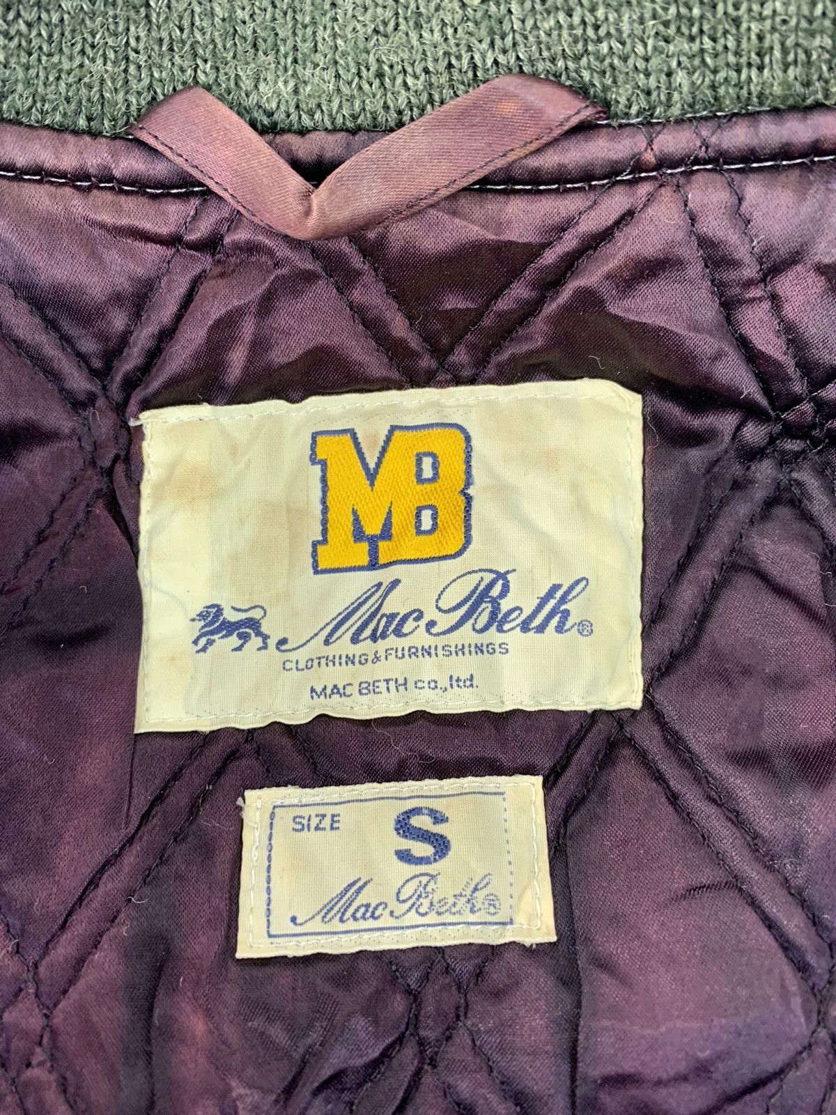 Macbeth Rare 90s Macbeth MB Varsity Jacket Spell Out Leather Sleeve Size US S / EU 44-46 / 1 - 9 Thumbnail
